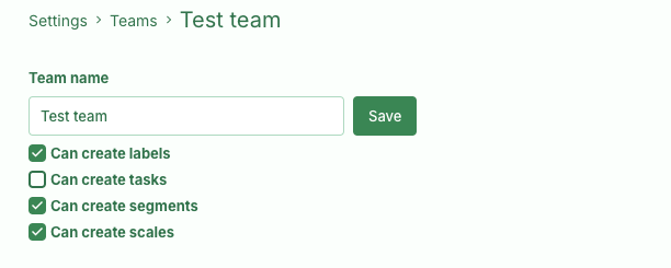 Screenshot: 2.0 Teams improvements