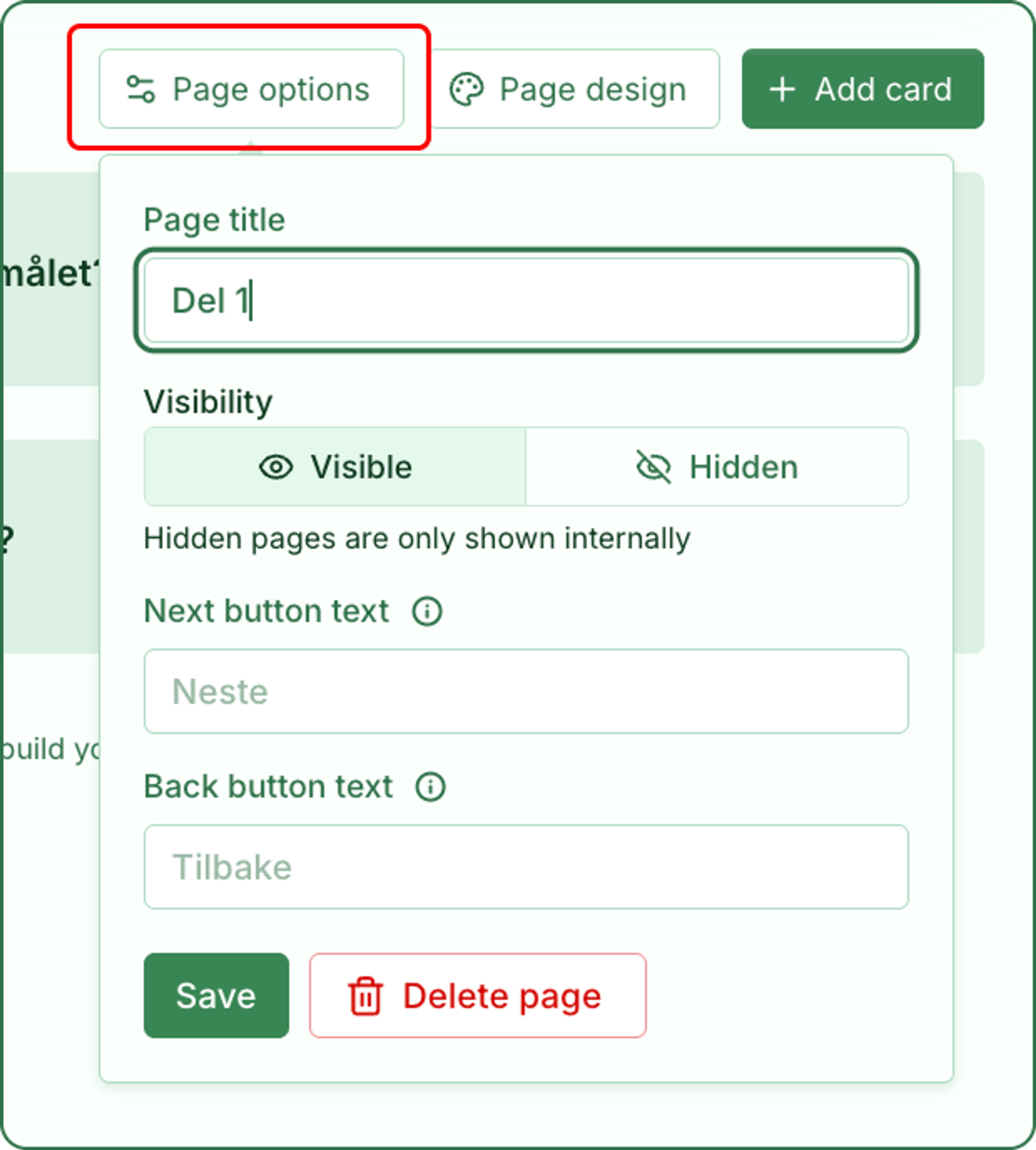 Illustrasjon: Opprett en Link Survey