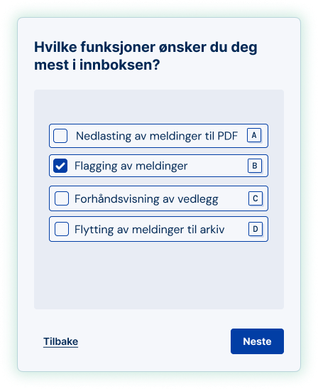 Illustrasjon: Hvilken ny funksjonalitet ønsker brukeren?