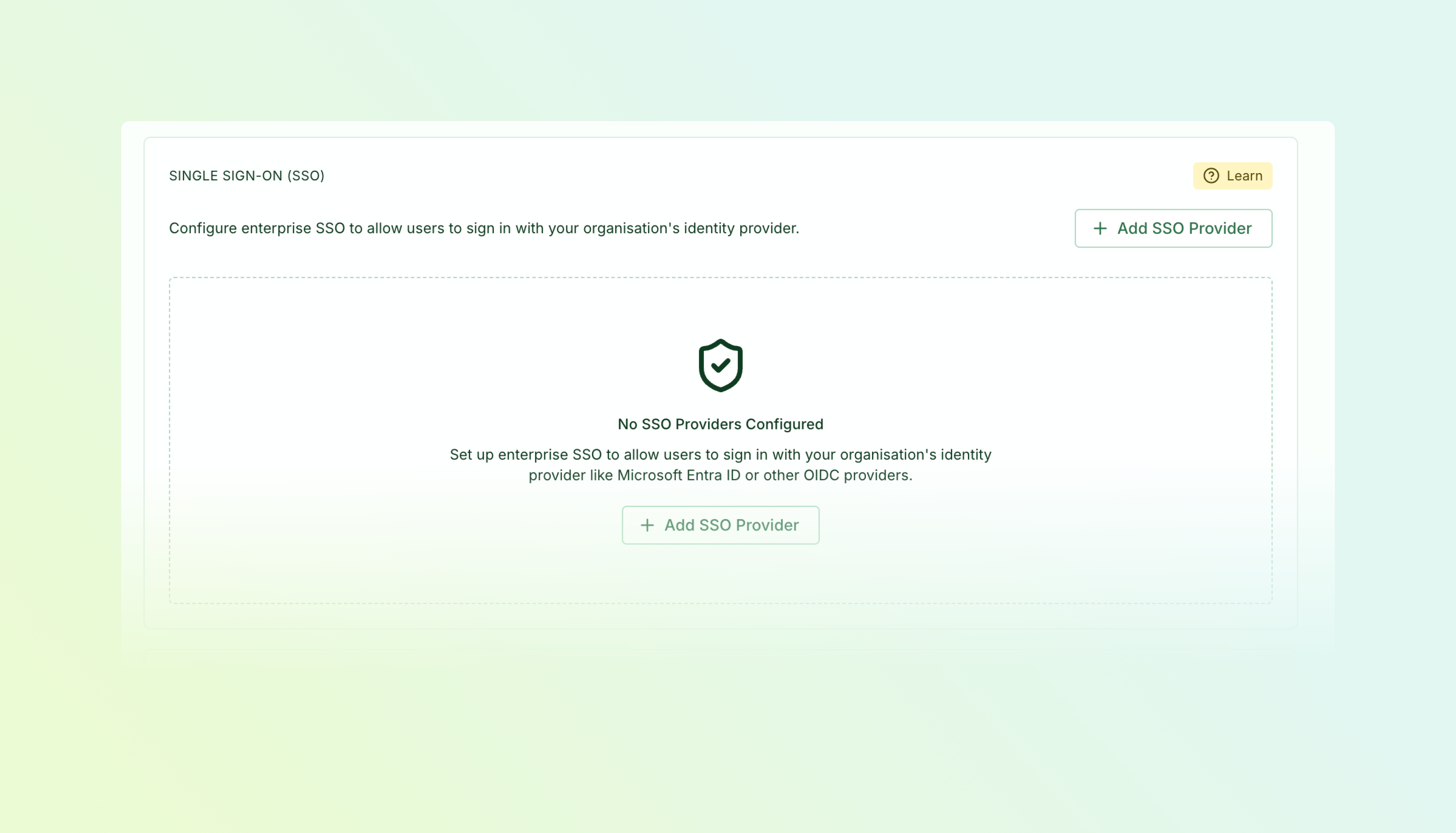 Microsoft Entra SSO setup wizard