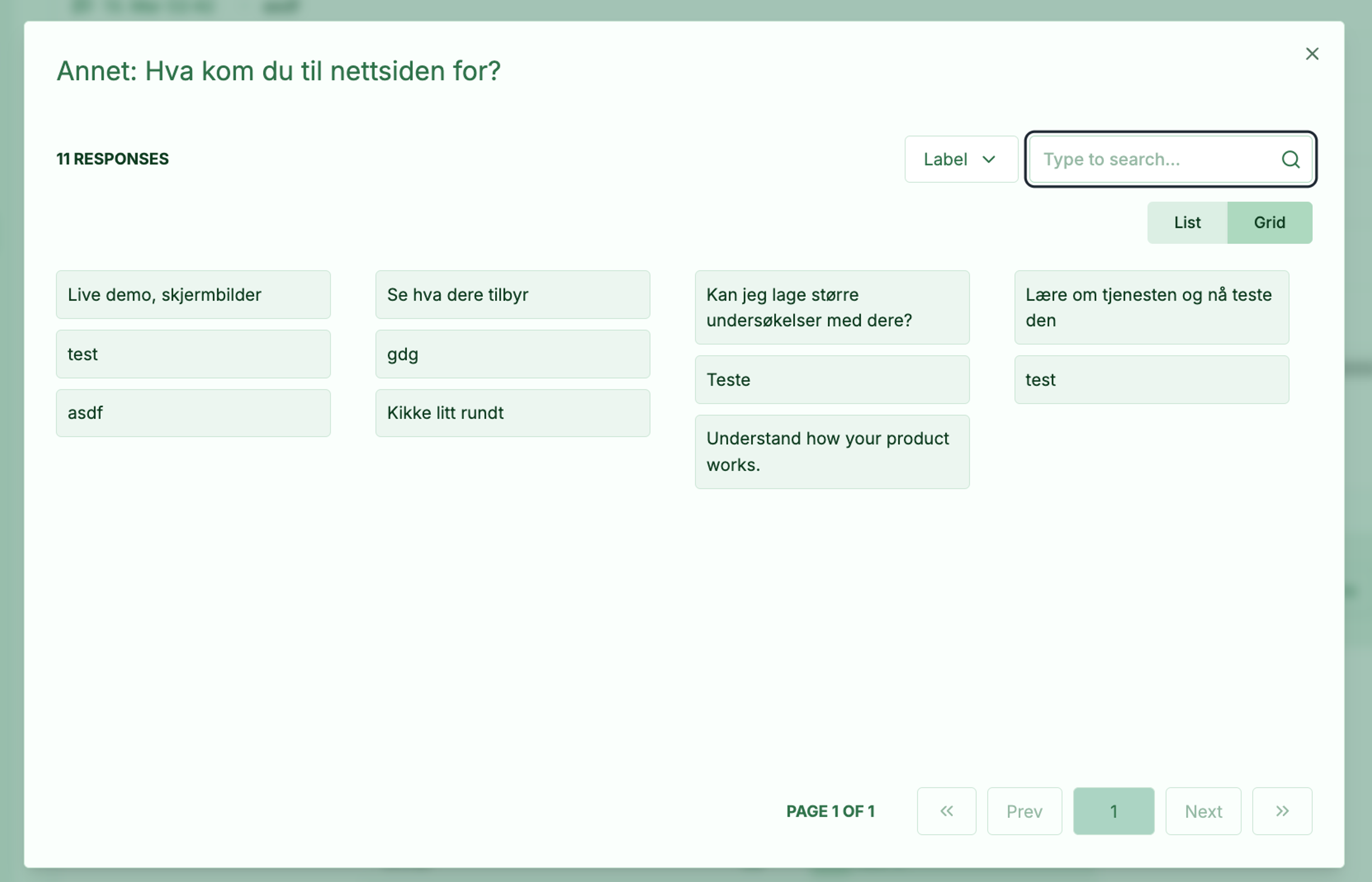 Screenshot: 1.1 Input card