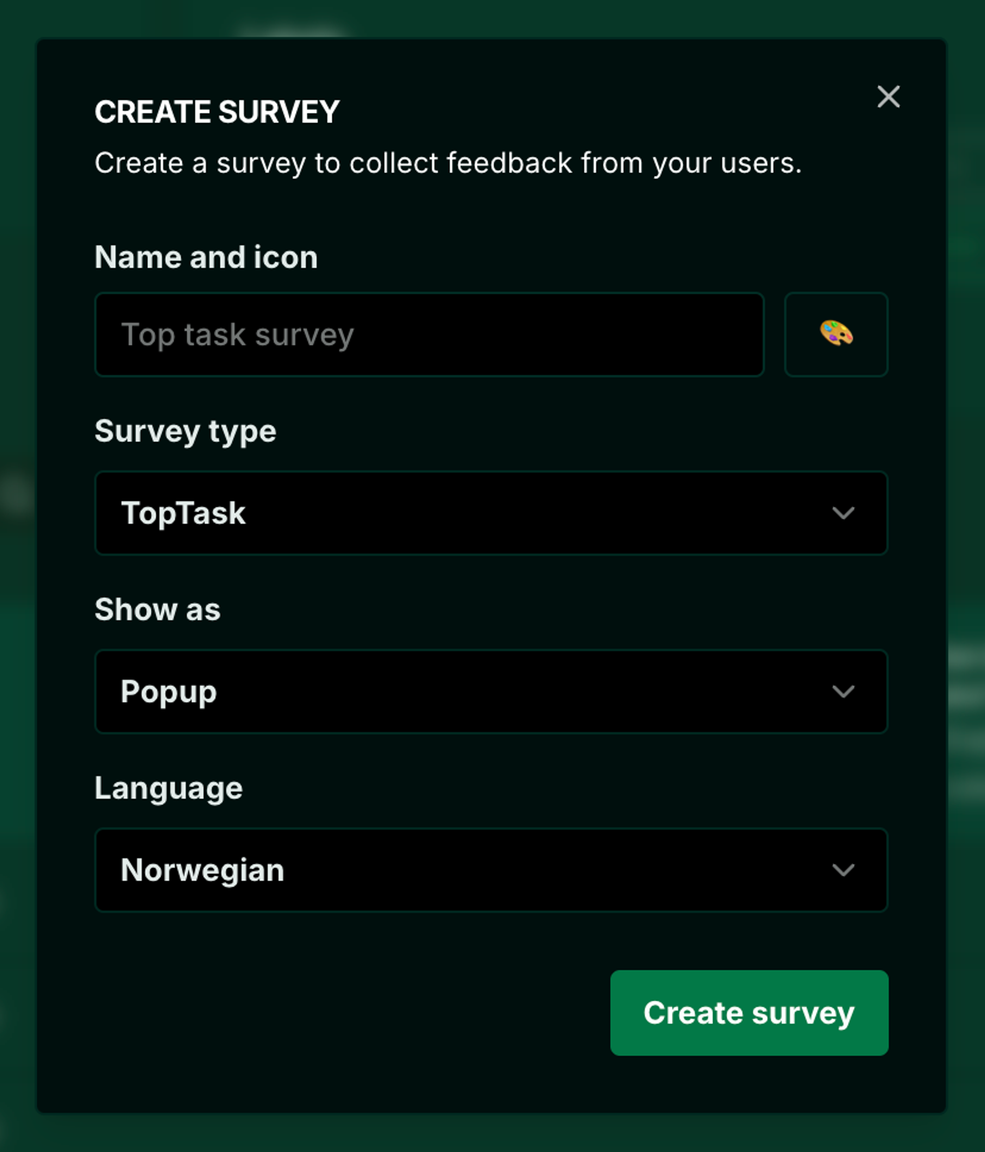 Screenshot: 3.3 Easier survey creation