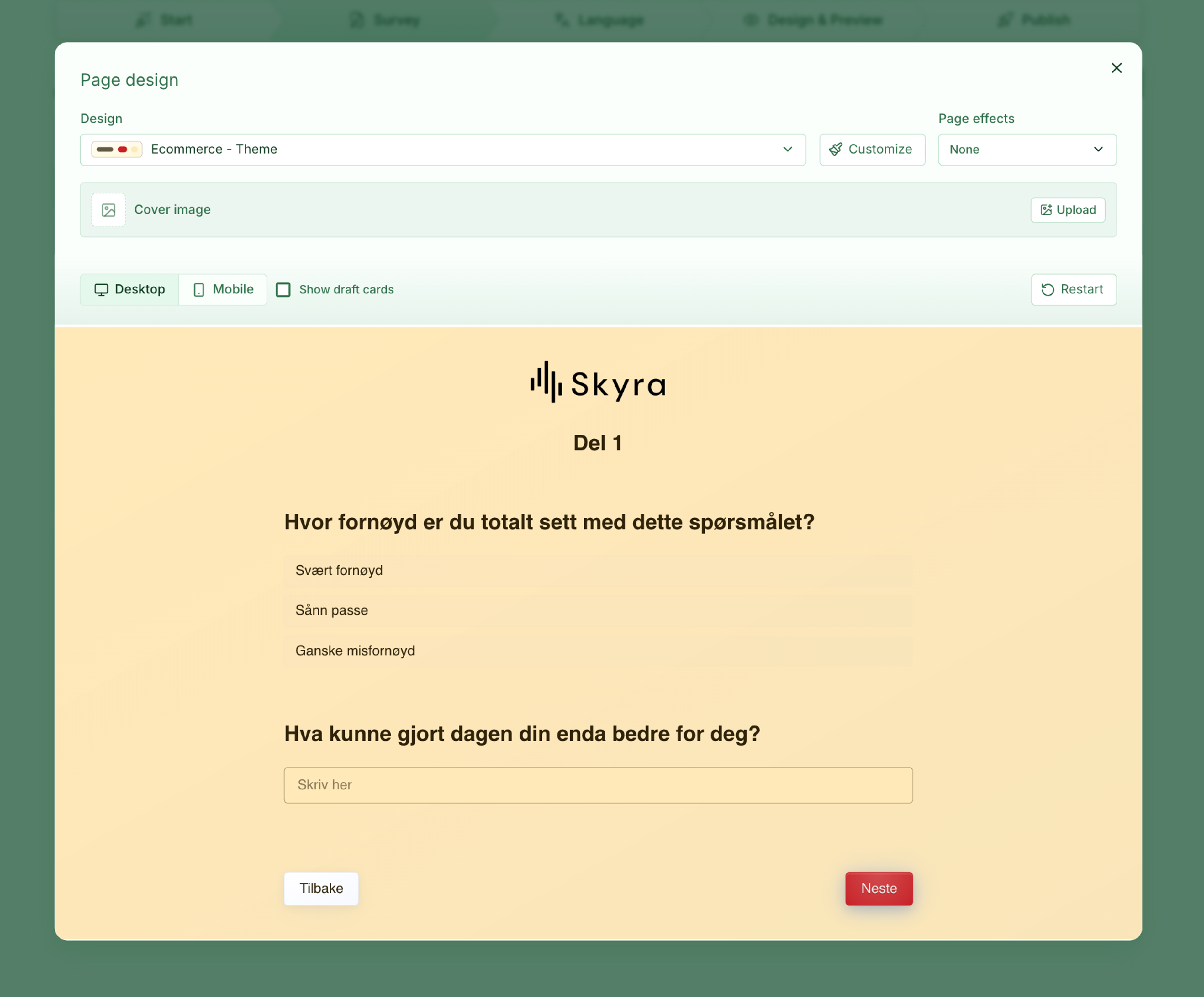 Illustrasjon: Opprett en Link Survey