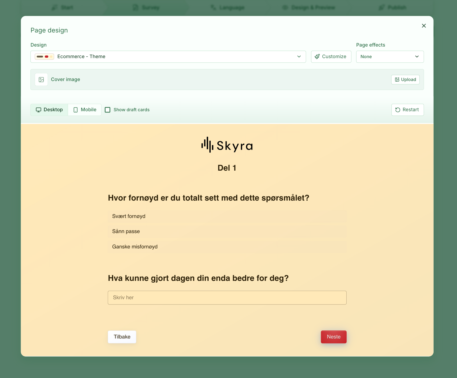 Illustrasjon: Opprett en Link Survey