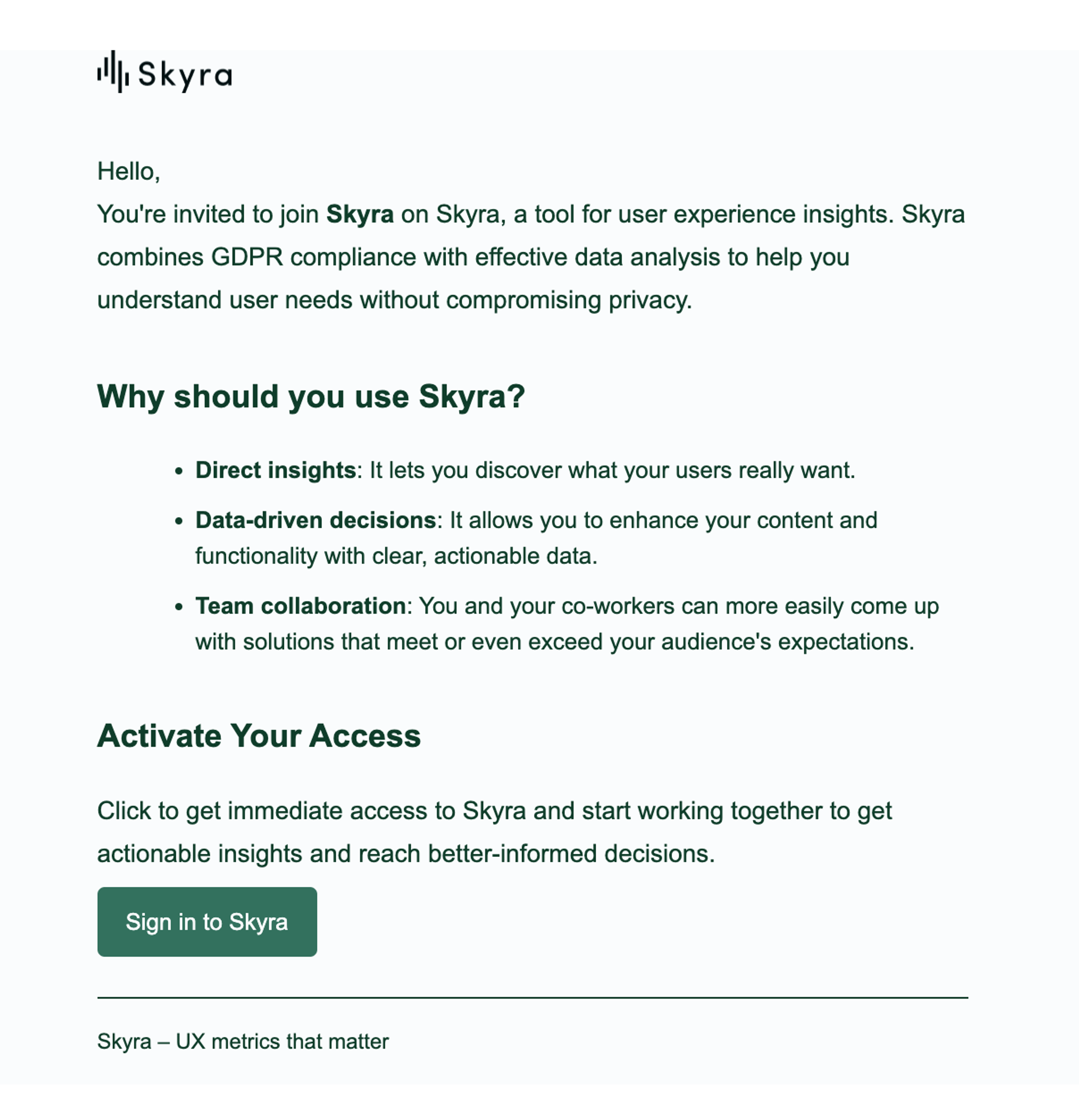 Screenshot: 2.6 Improved invite and sign-in emails