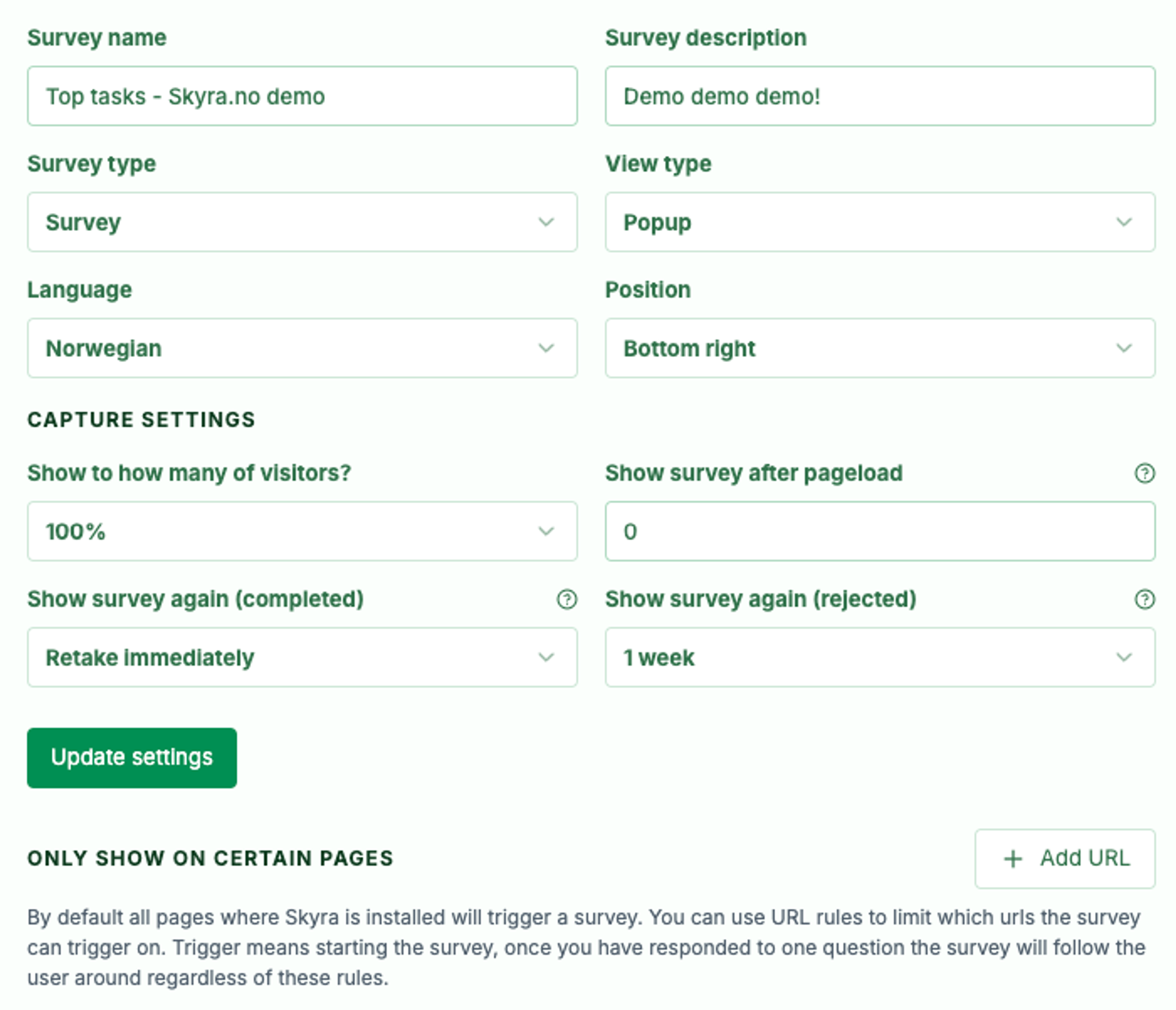 Screenshot: 3.0 Survey edit