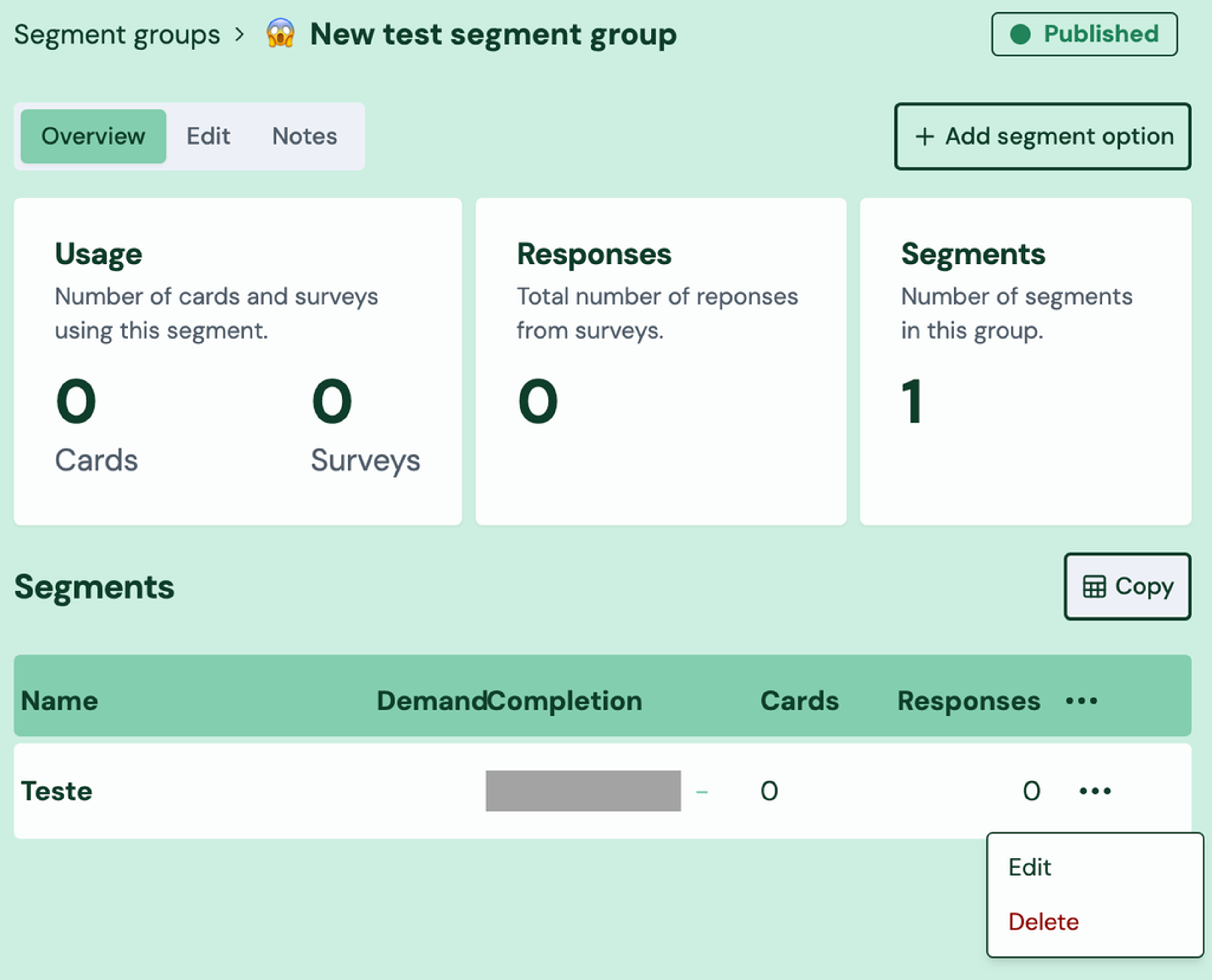 Screenshot: 3.1 Edit and delete segments