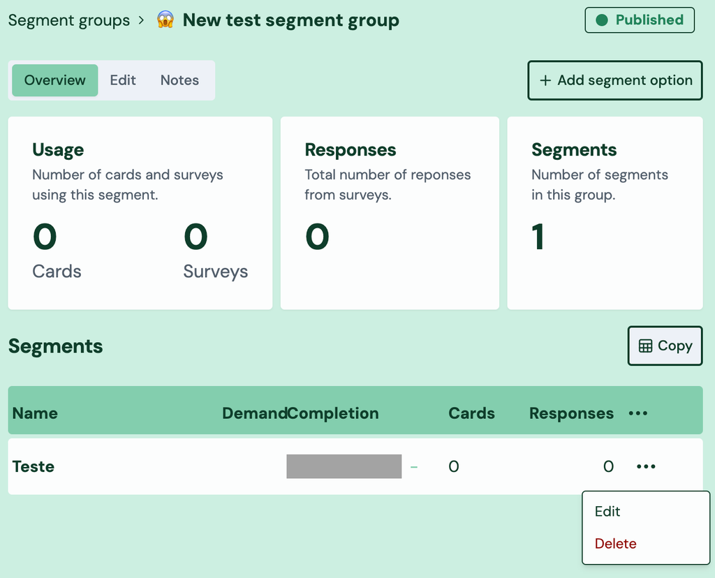 Screenshot: 3.1 Edit and delete segments