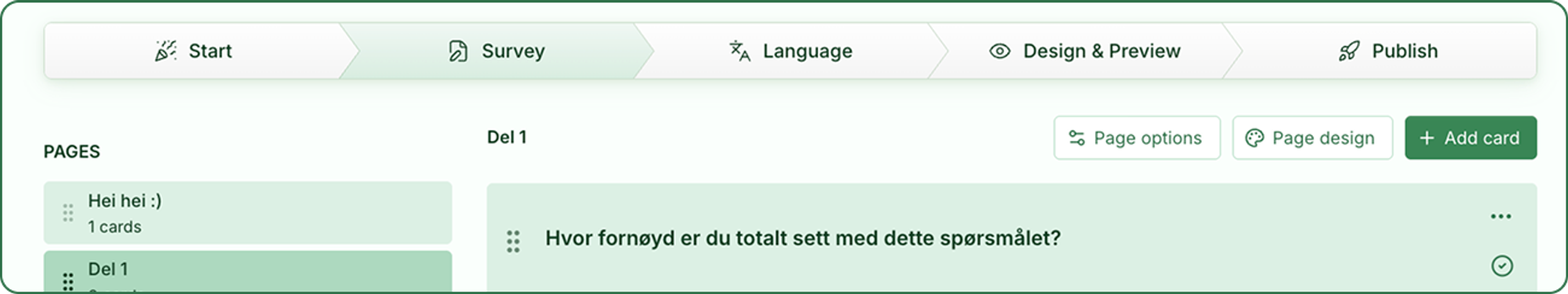 Illustrasjon: Opprett en Link Survey