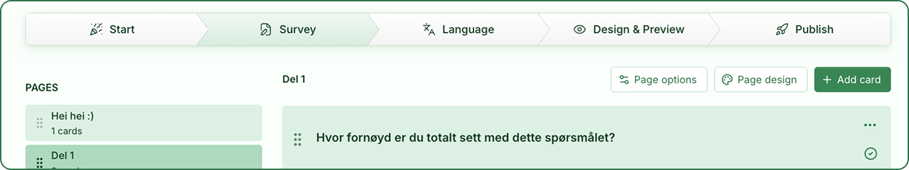 Illustrasjon: Opprett en Link Survey