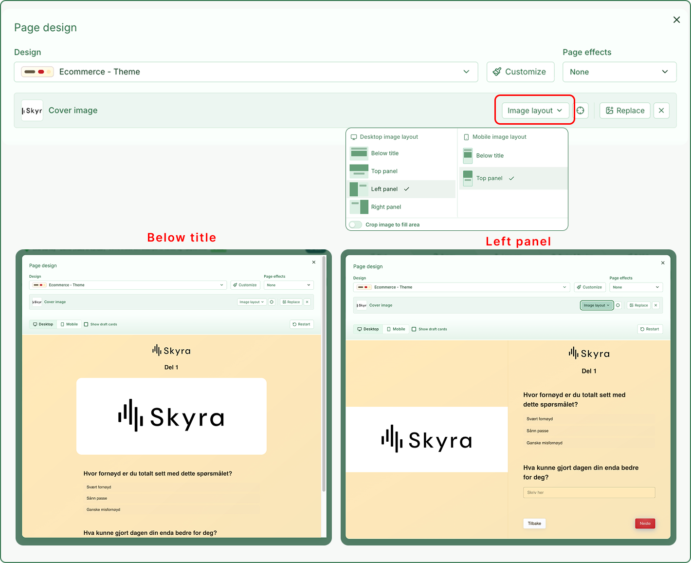 Illustrasjon: Opprett en Link Survey