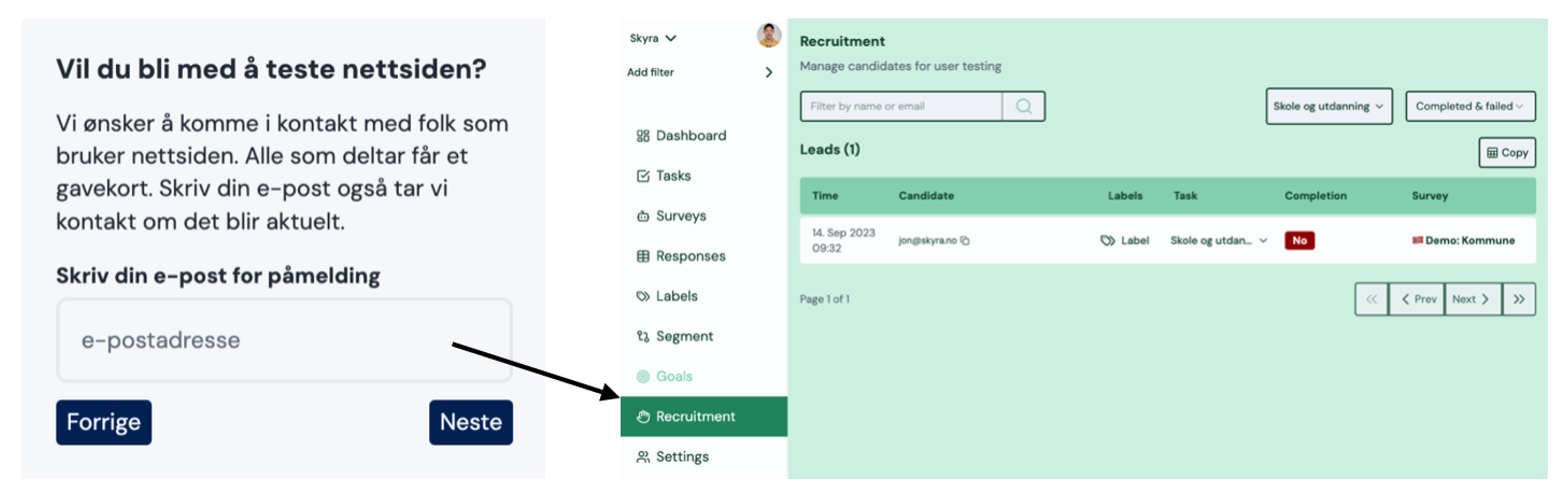 Screenshot: 2.1 Recruitment dashboard (Highlight)