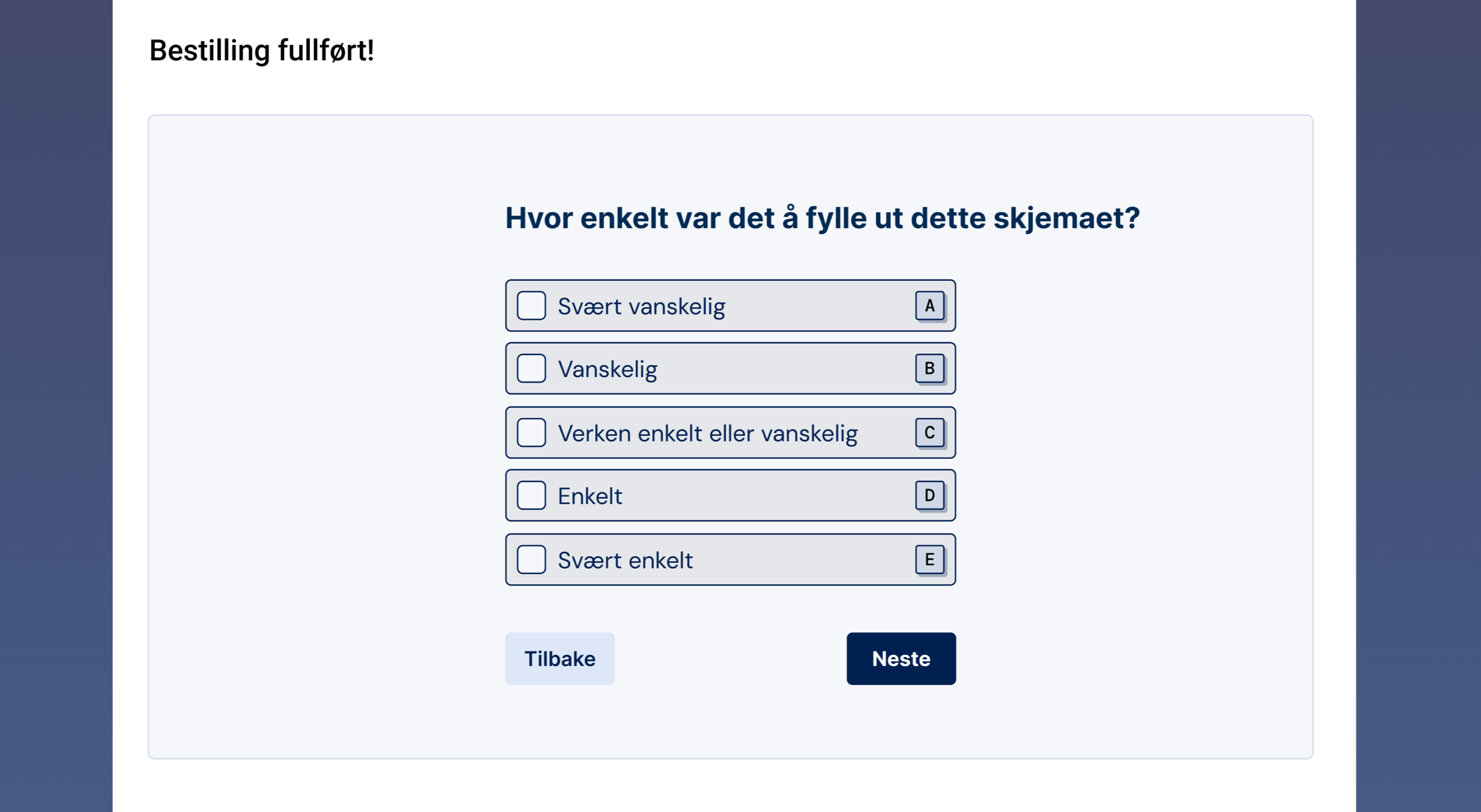 Illustrasjon: Klarspråkundersøkelse for et skjema