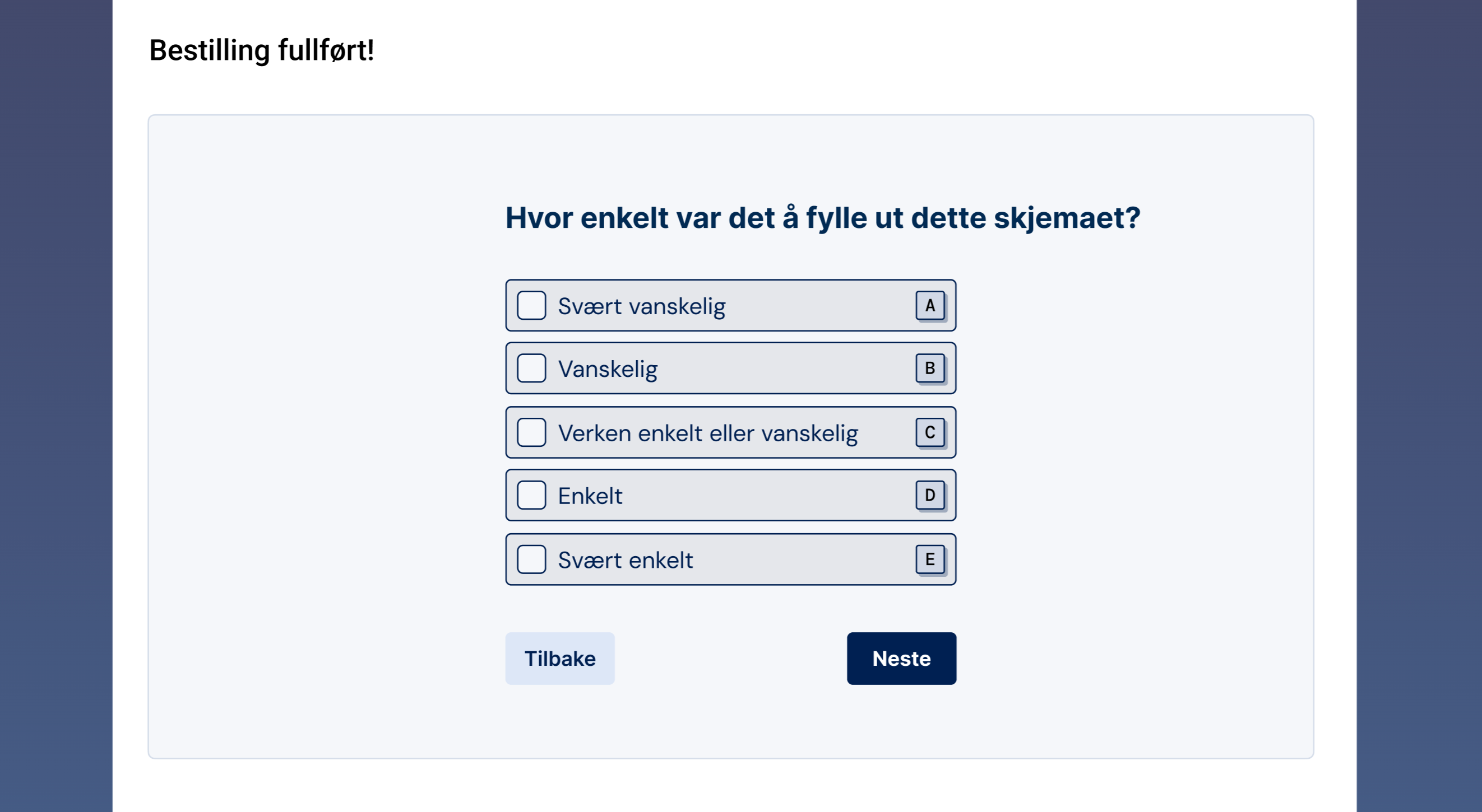Illustrasjon: Klarspråkundersøkelse for et skjema