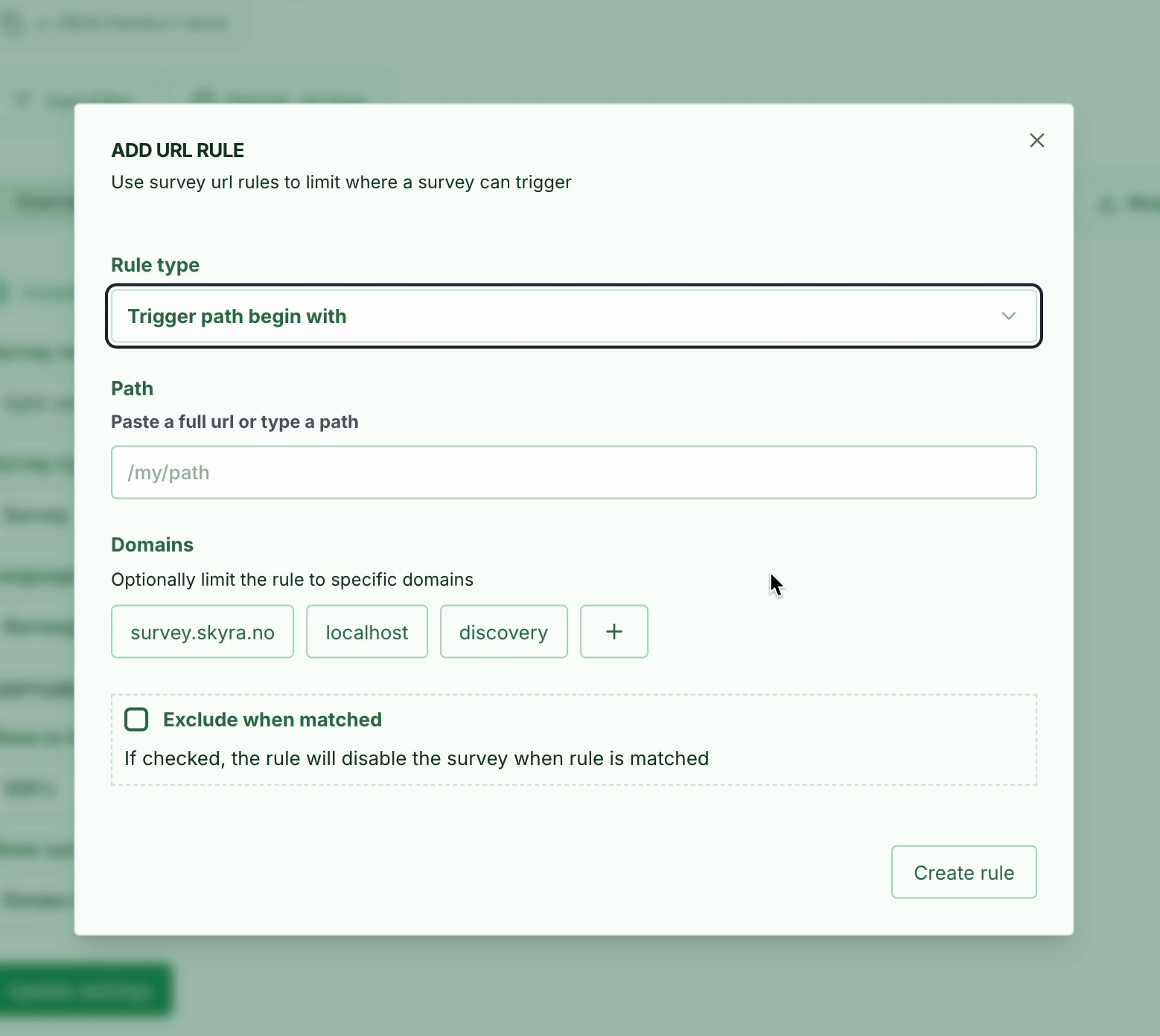Screenshot: Improved URL rules in Smart Script