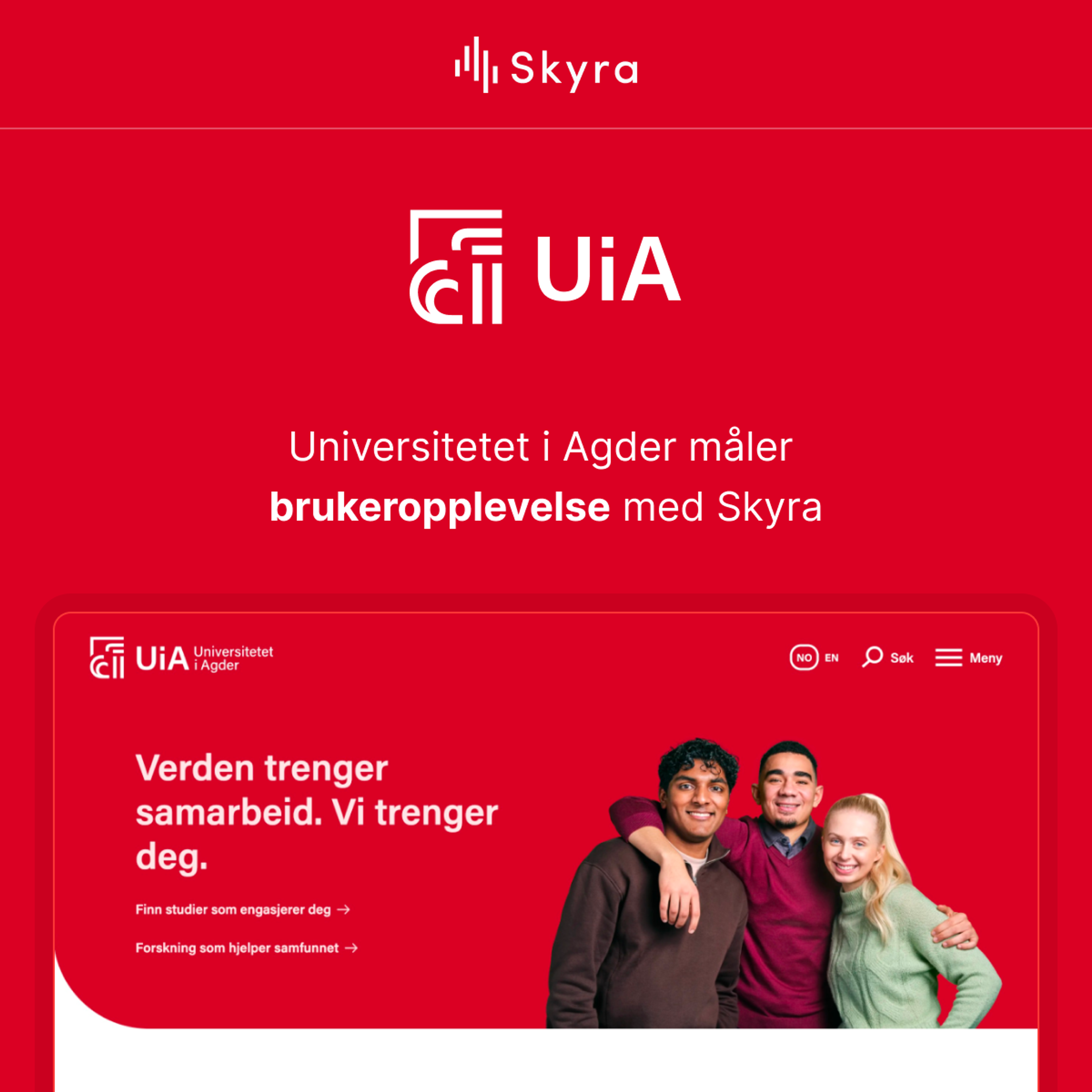 Universitet i Agder måler toppoppgaver med Skyra