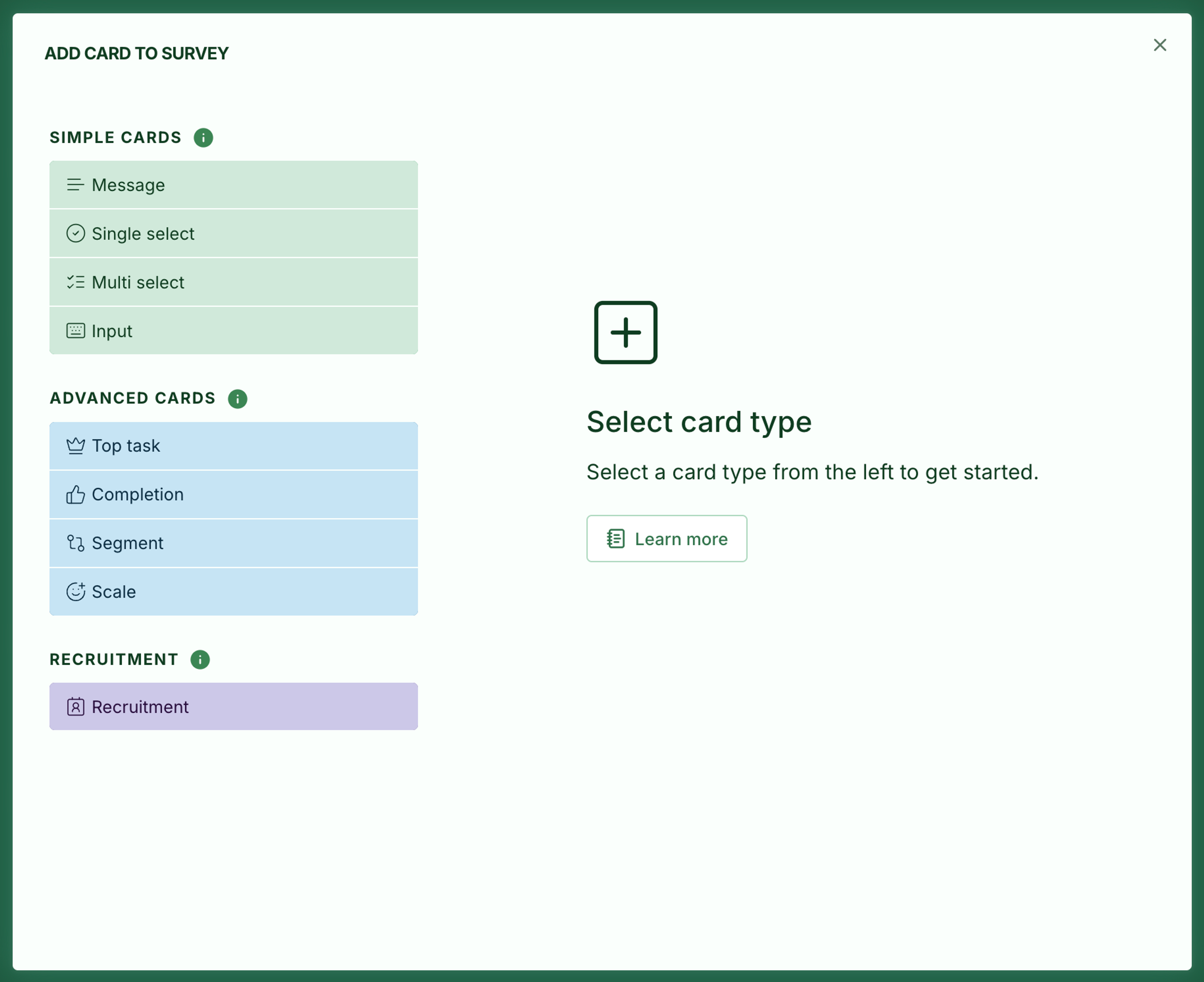 Screenshot: 2.2 Add card wizard