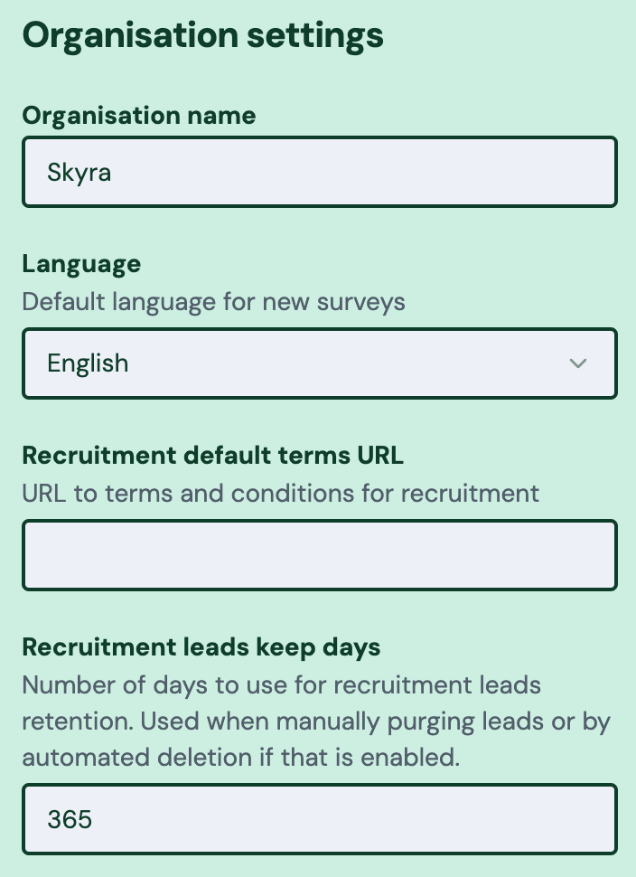 Screenshot: 1.2 Recruitment leads purging