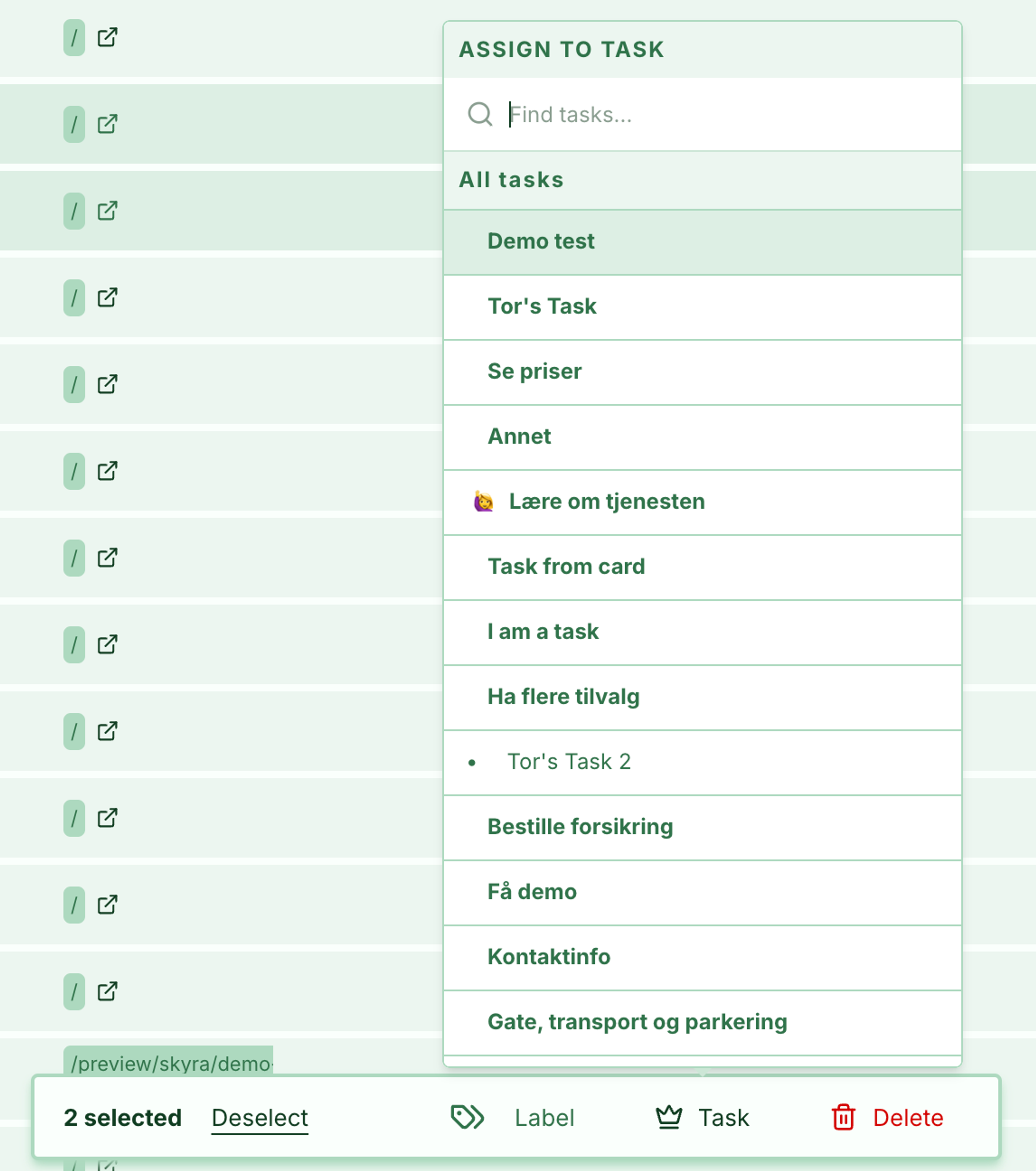 Screenshot: 5.0 Working with responses