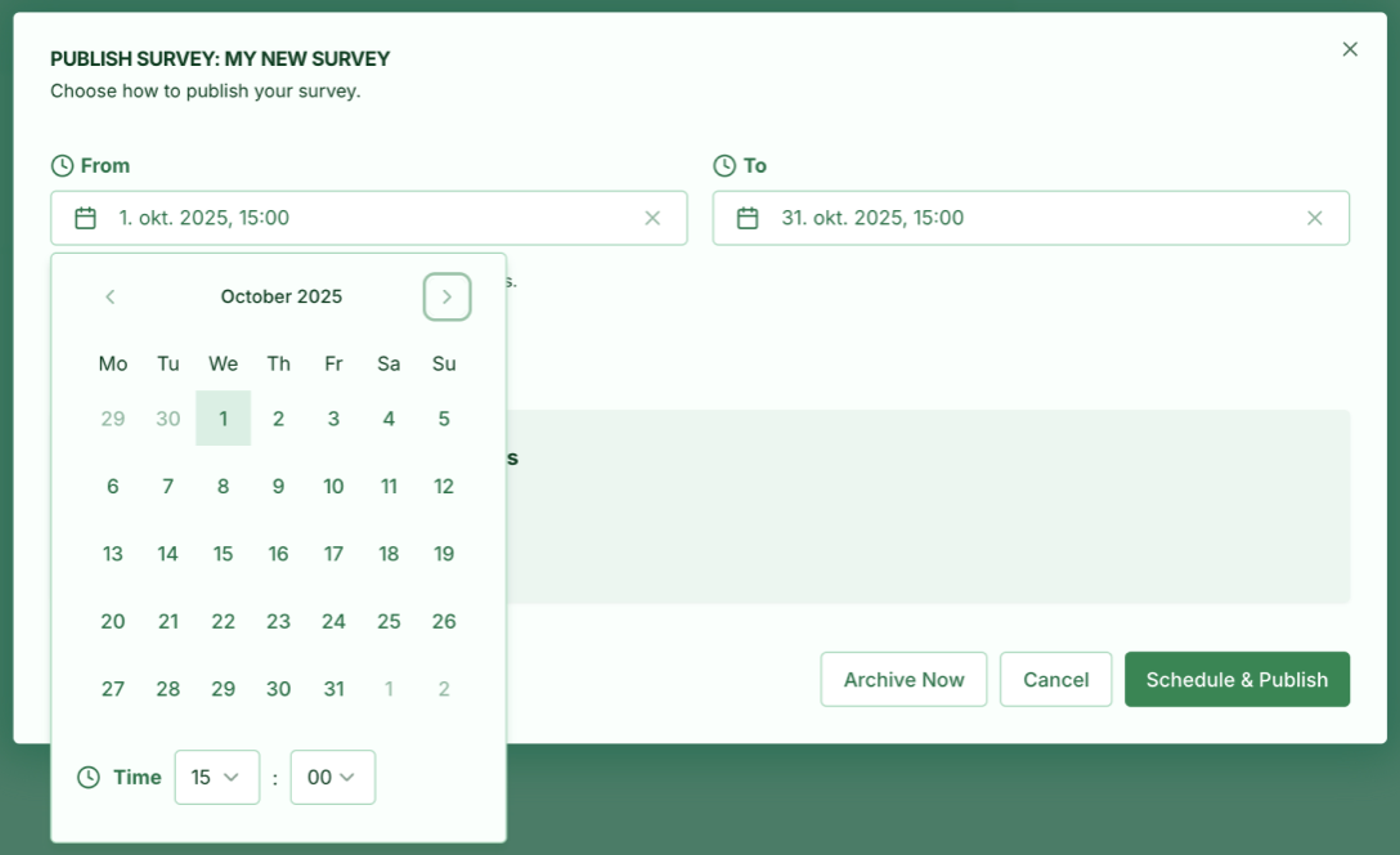 Screenshot: 1.1 Schedule publishing in advance