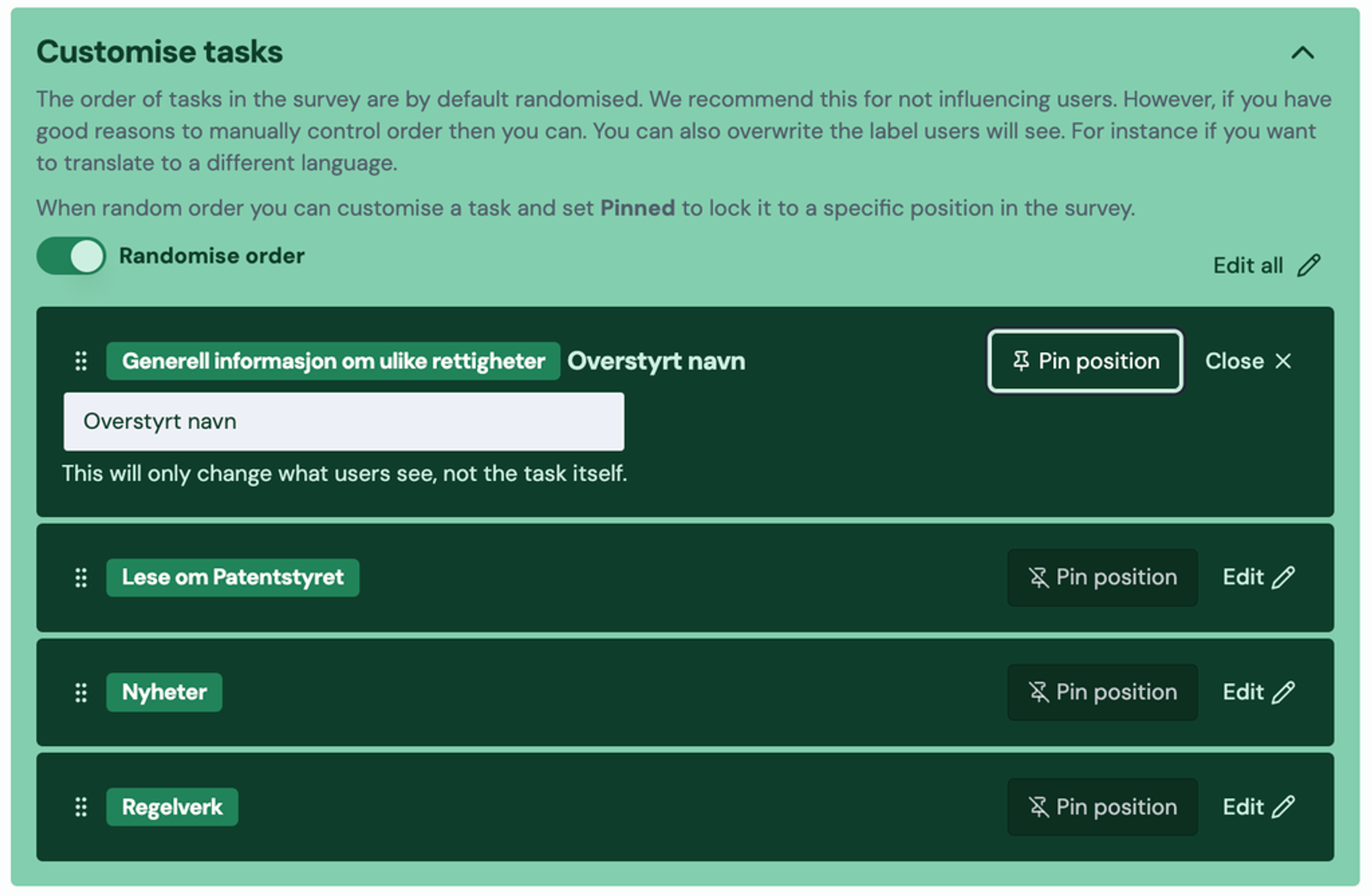 Screenshot: 2.3 Improved task picker when adding task cards