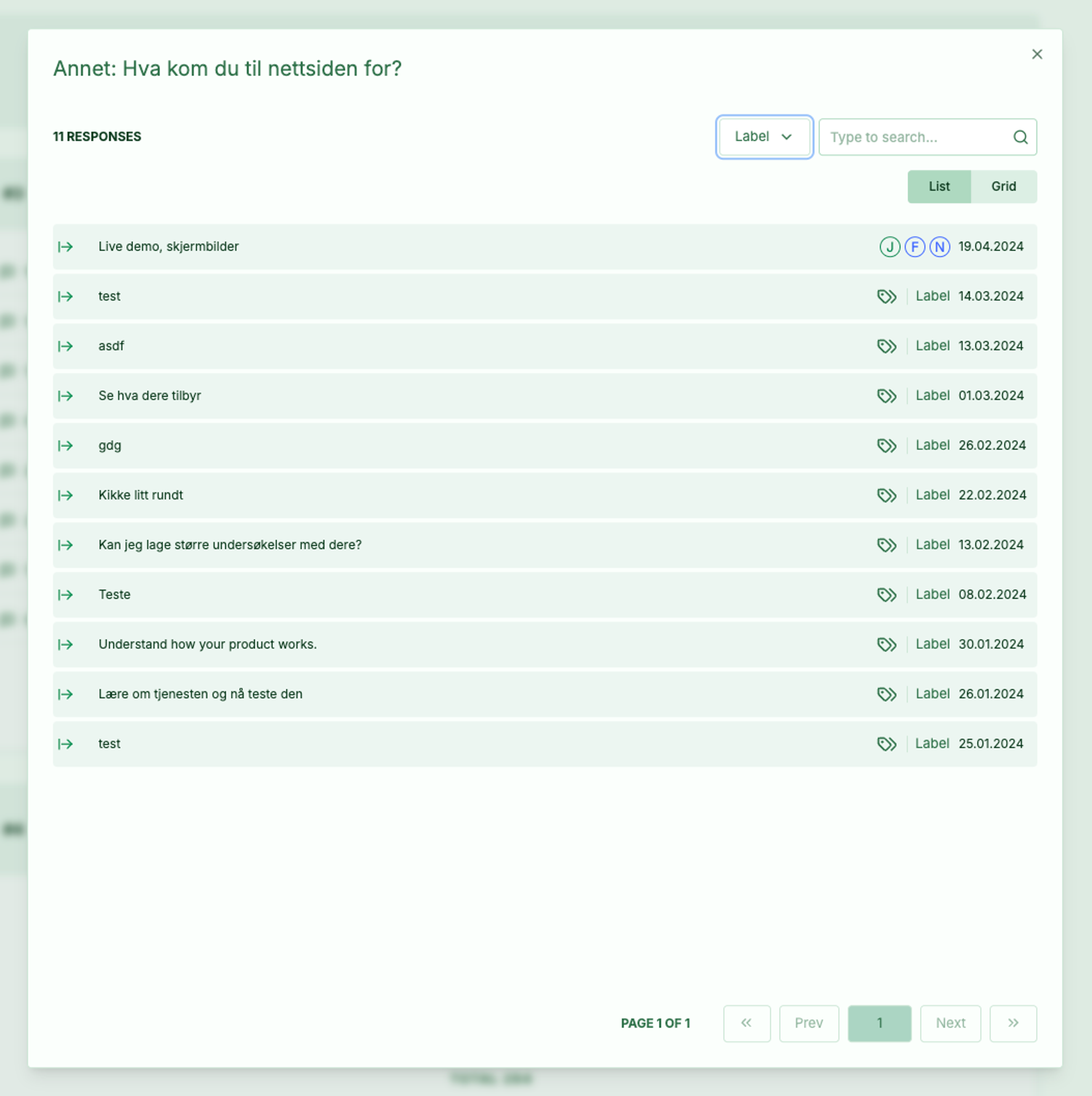 Screenshot: 1.1 Input card