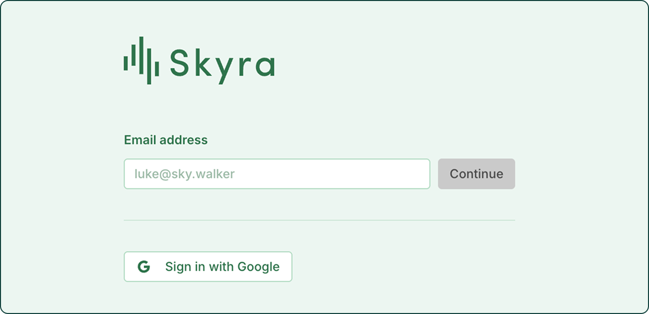 Illustrasjon: Slik logger du inn i Skyra