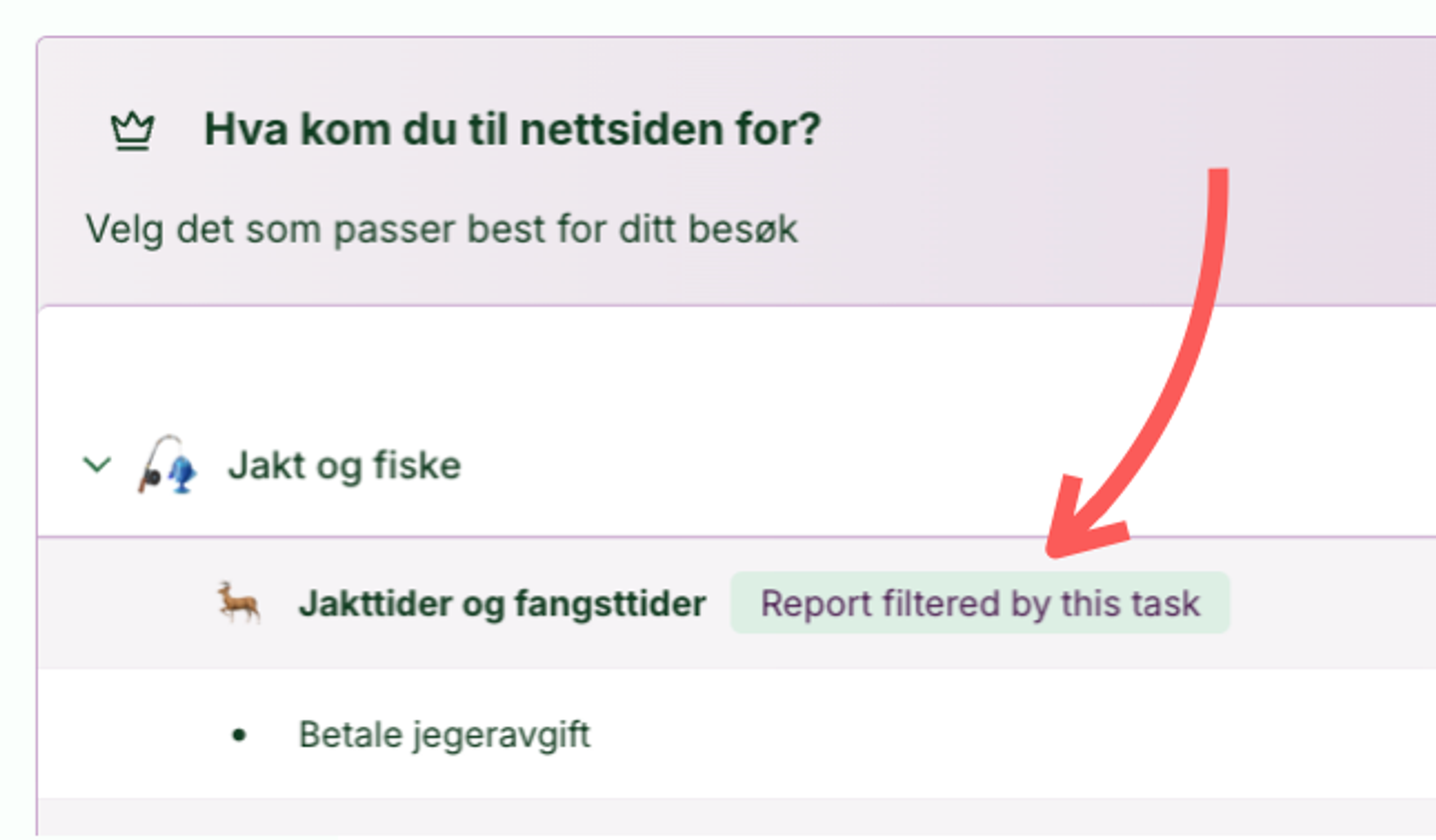 Screenshot: 3.1 Survey top task report