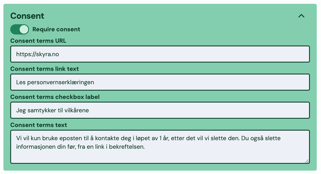 Screenshot: 1.1 Recruitment card active consent (Highlight)