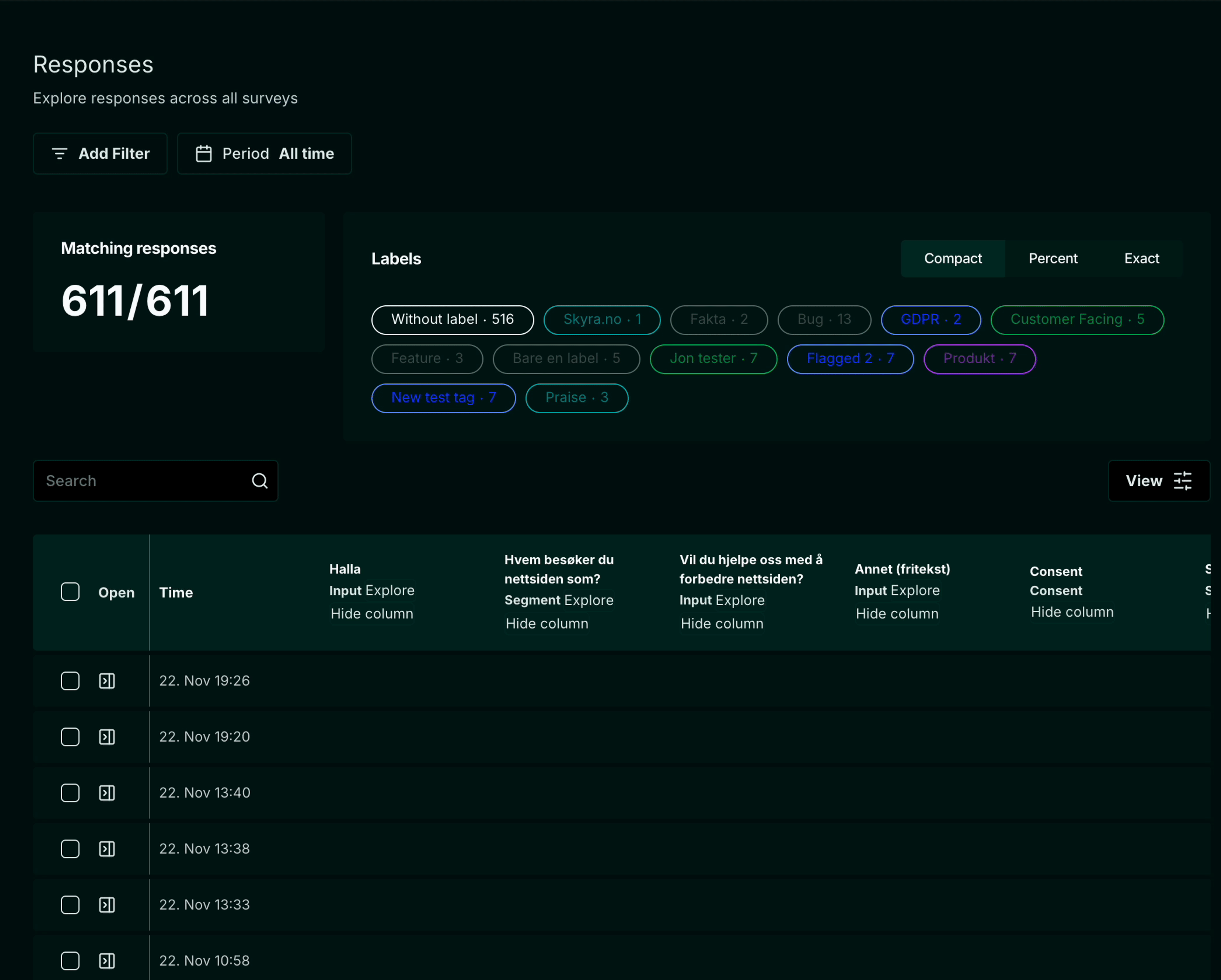 Screenshot: 3.1 Easier column removal in the response table