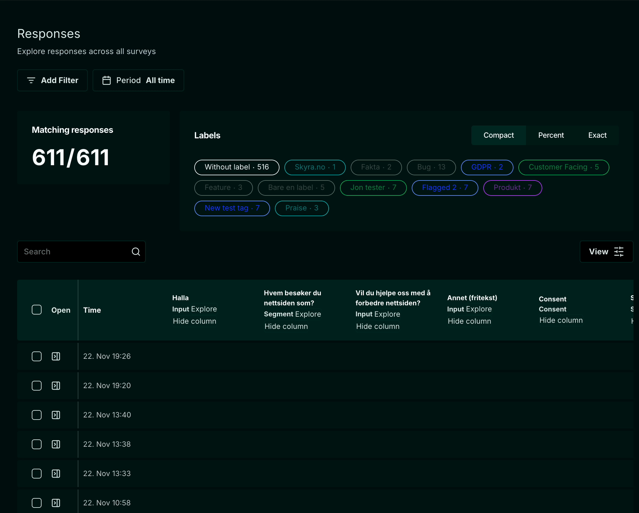 Screenshot: 3.1 Easier column removal in the response table