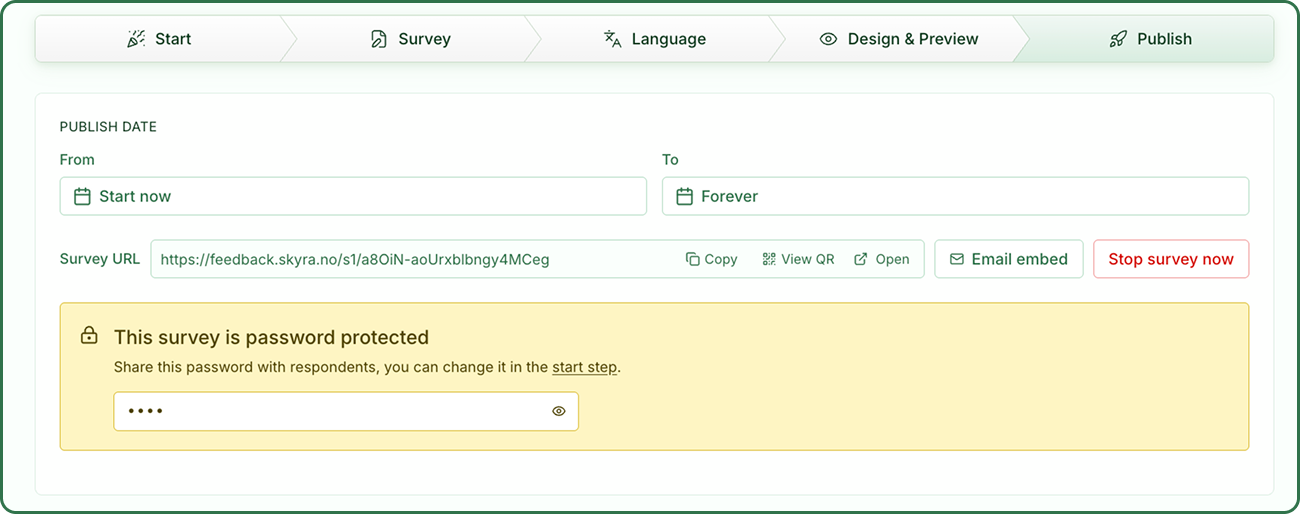 Illustrasjon: Opprett en Link Survey