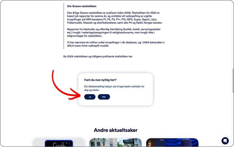 Illustrasjon: Publiserer en Inline-survey (embedded)
