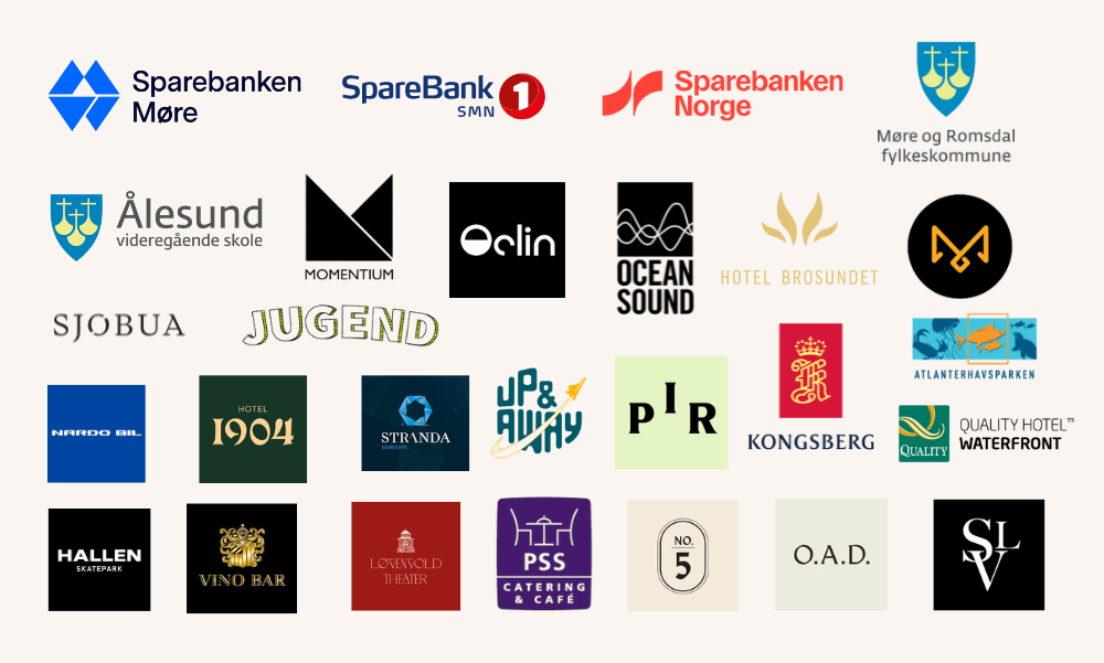 Plakat med mange logoer