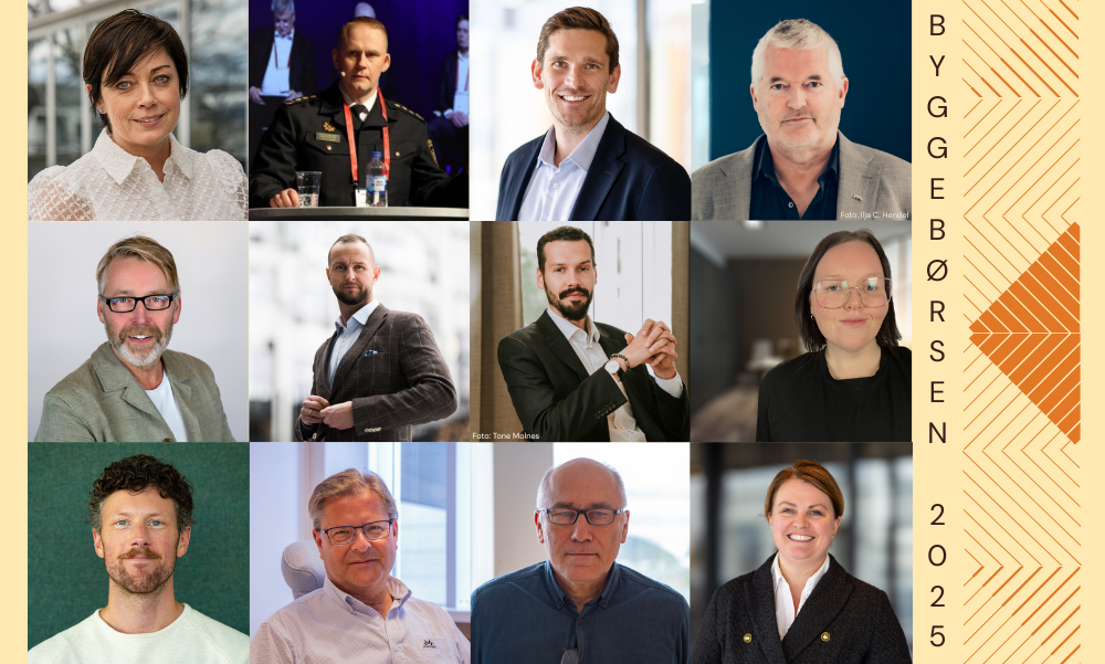 Kollasj av tolv voksne mennesker