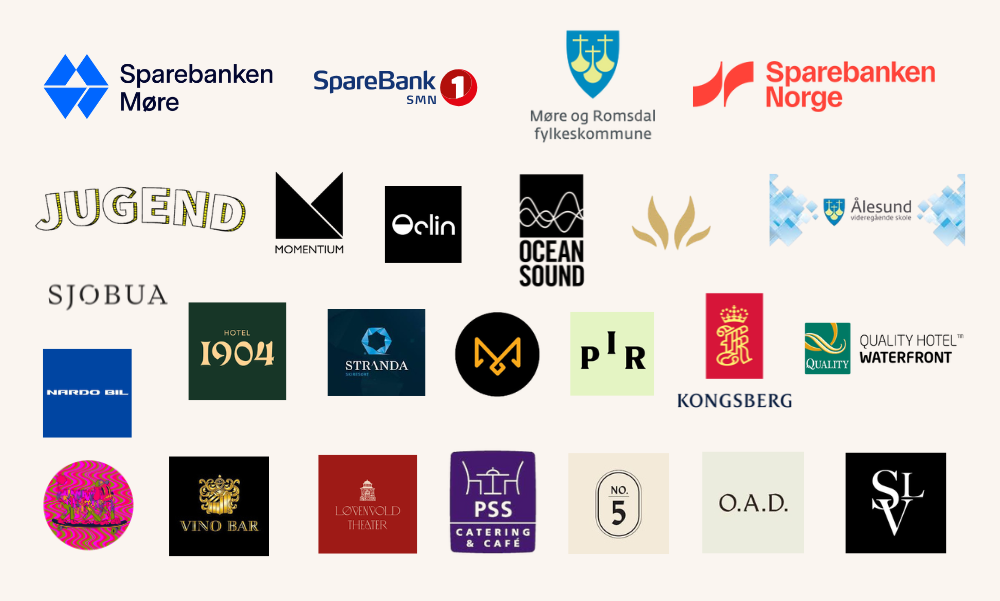 Plakat med mange logoer