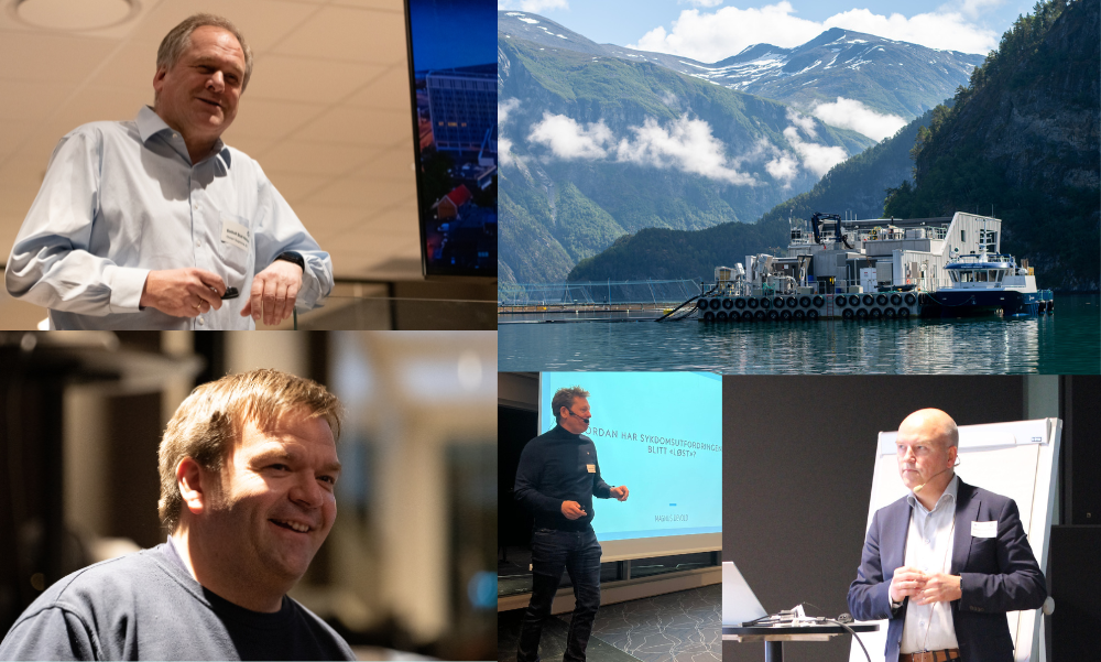 Fem bilder som er relater til havbruksnettverket