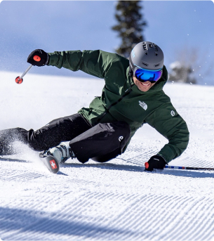 Man skiing wearing The North Face clothes