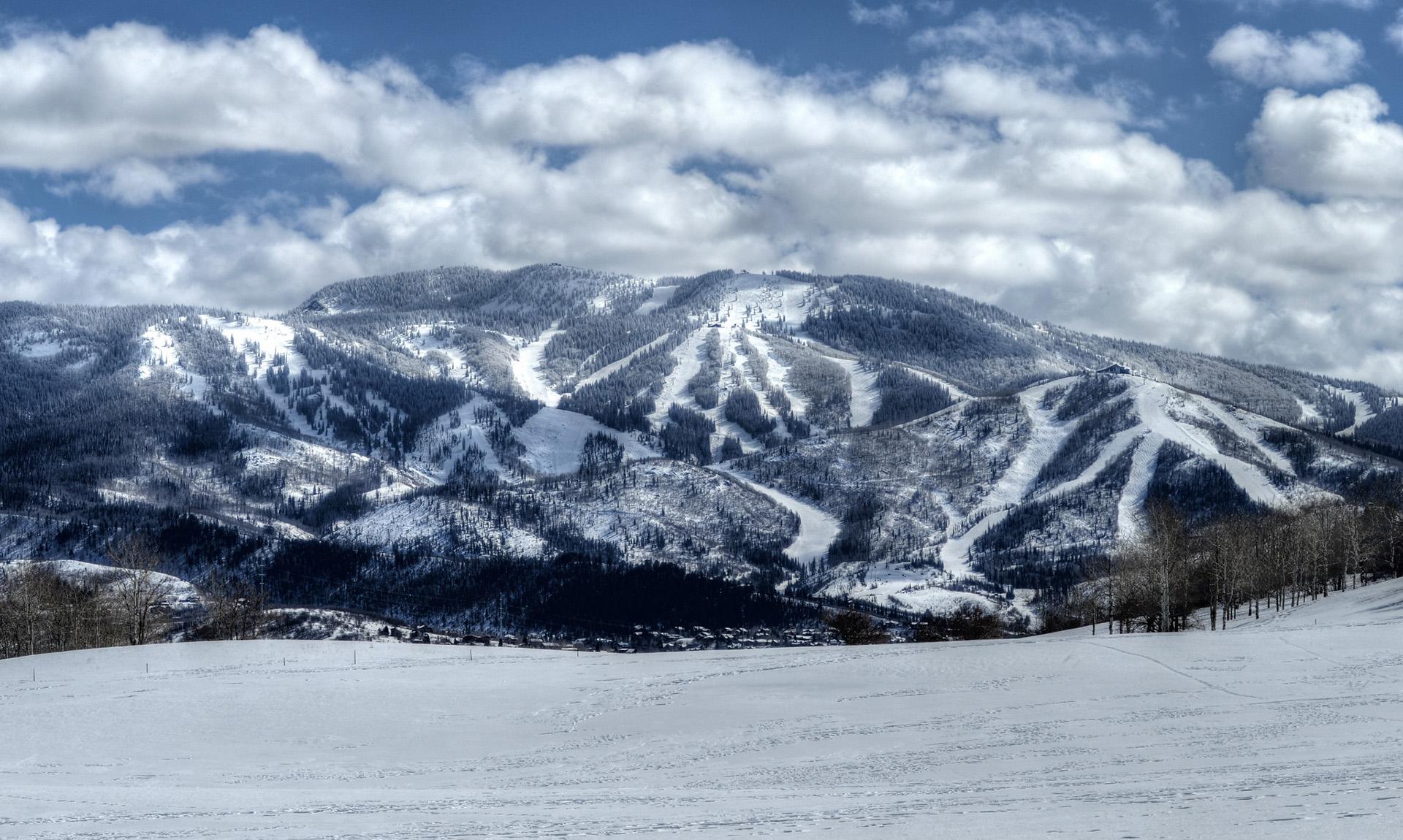 Scenic view of a ski resort