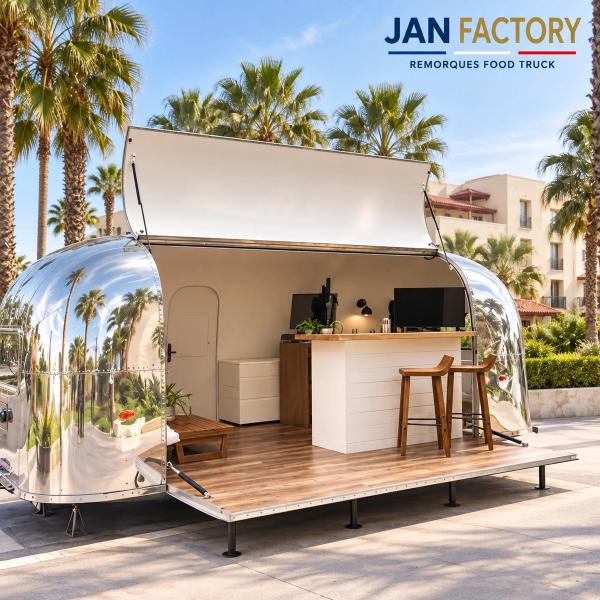 EVENT-450 inox en configuration bar et accueil sous auvent