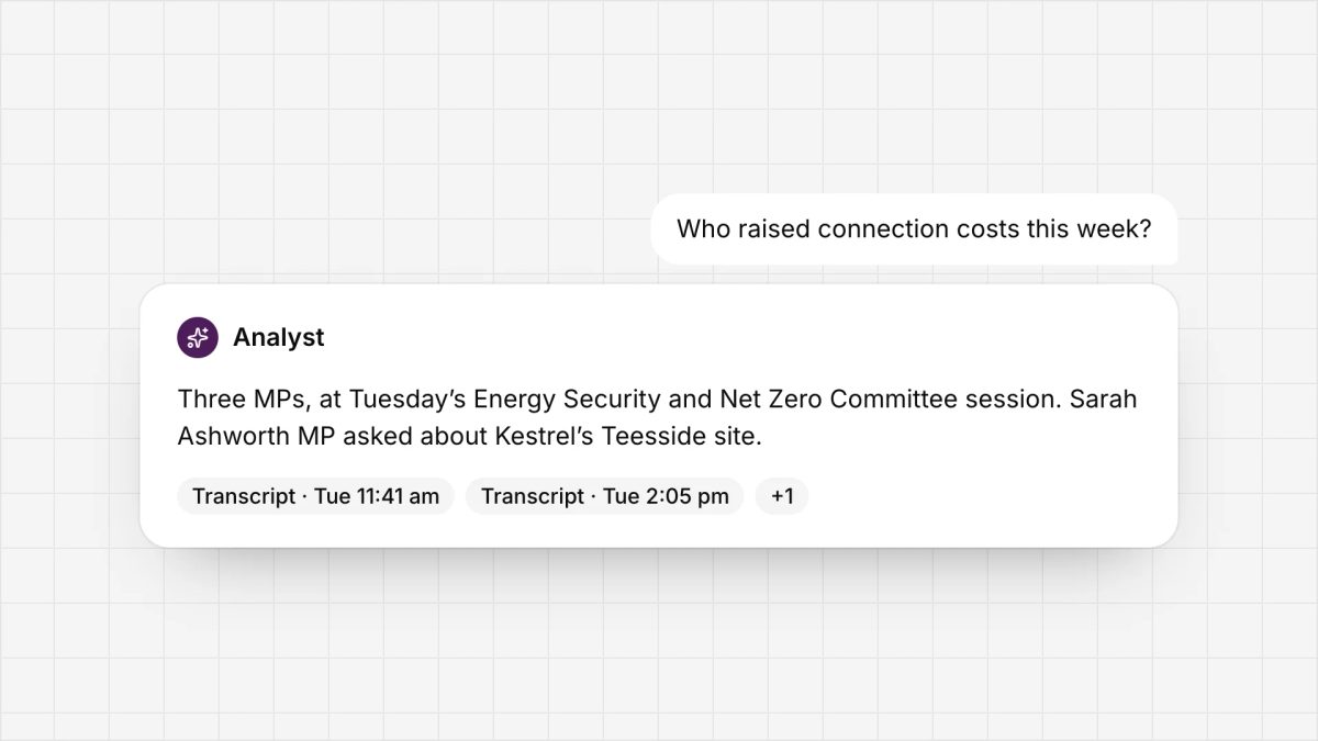 Analyst answering who raised connection costs this week, citing two committee transcripts.