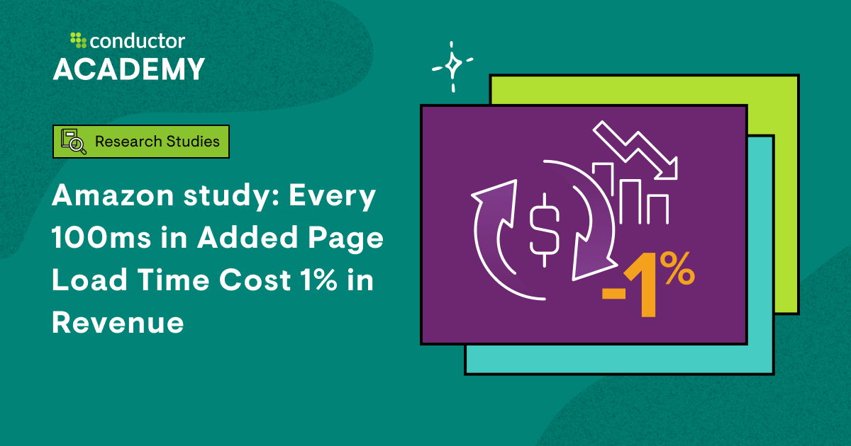 Amazon study Every 100ms in Added Page Load Time Cost 1 in Revenue