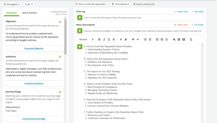 Image of Conductor's Writing Assistant Feature