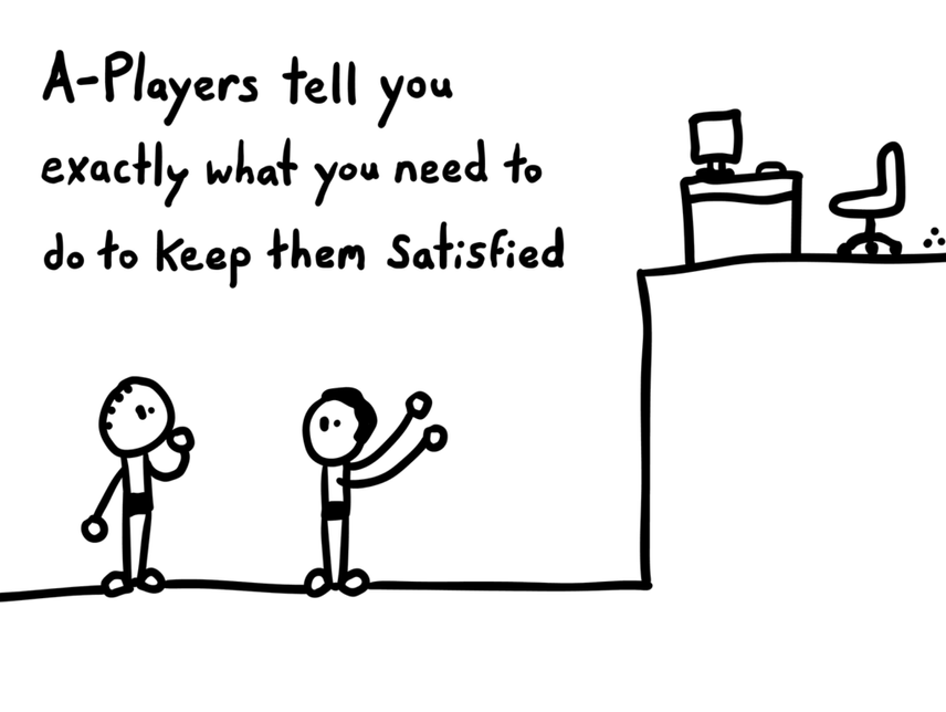 comic explaining that a-players and employees tell you exactly what you need to do to keep them satisfied