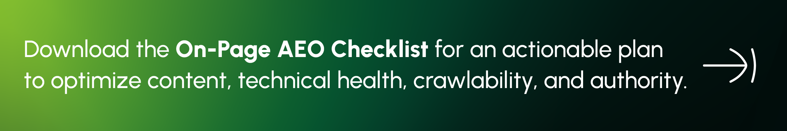 A banner directing readers to download the full on-page AEO checklist.
