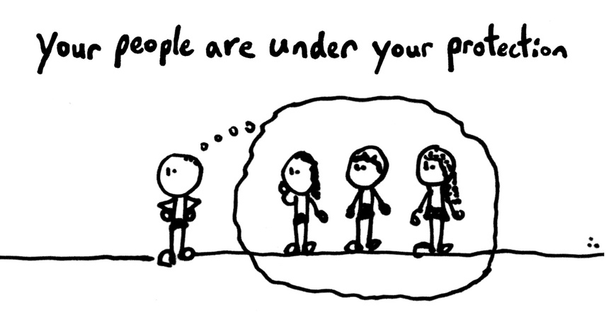 comic saying that employers need to remember that your people are under your protection