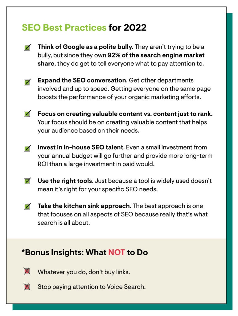 2022 SEO best practices list: what to do and what not to do