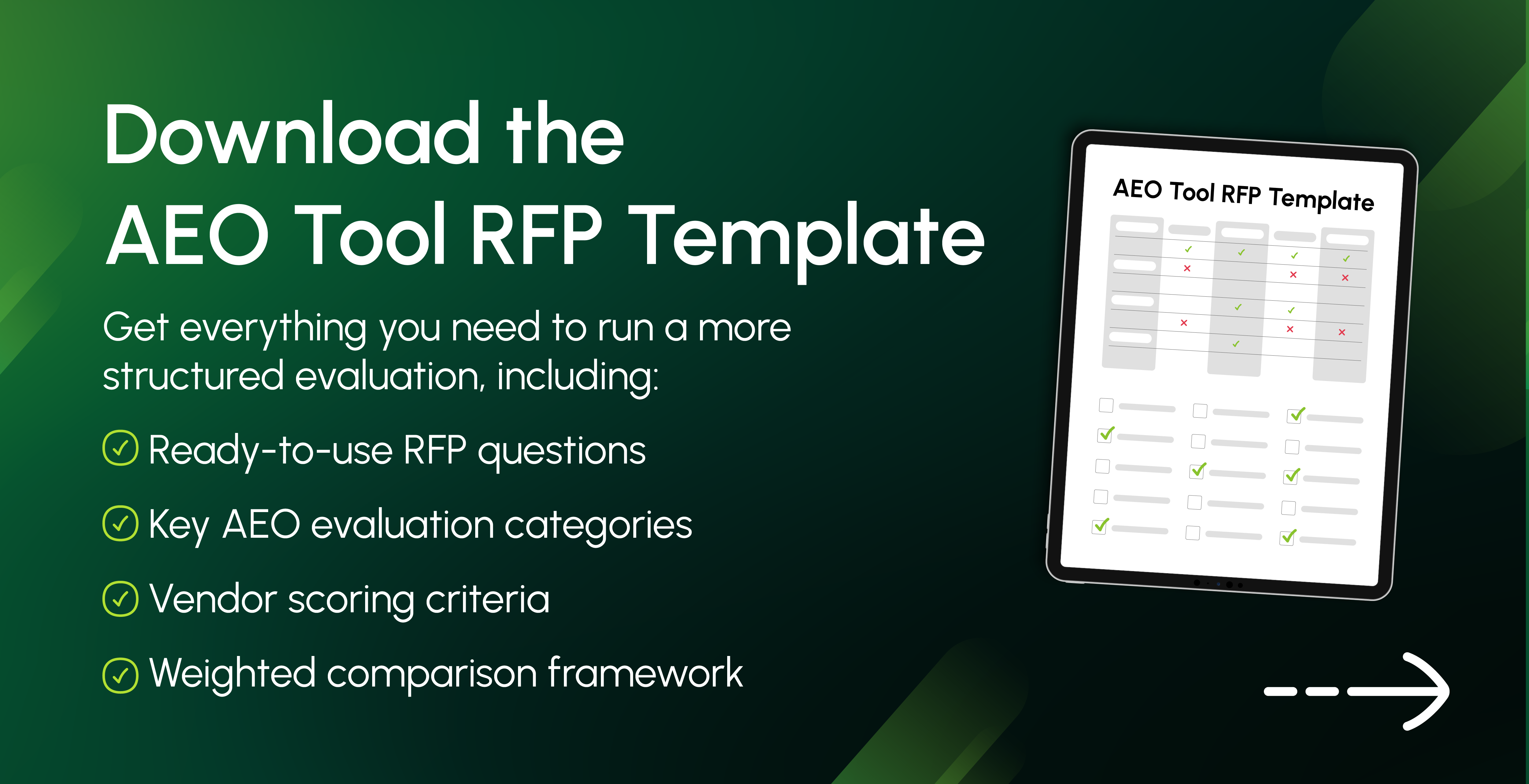 call-to-action highlighting the value and what's included in the AEO platform RFP template from Conductor