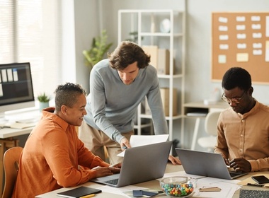 team working on project