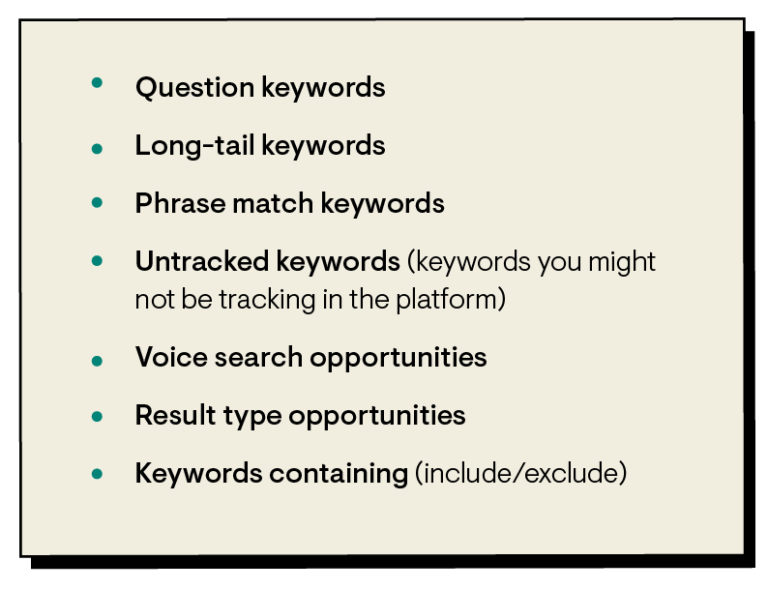 Possible query buckets